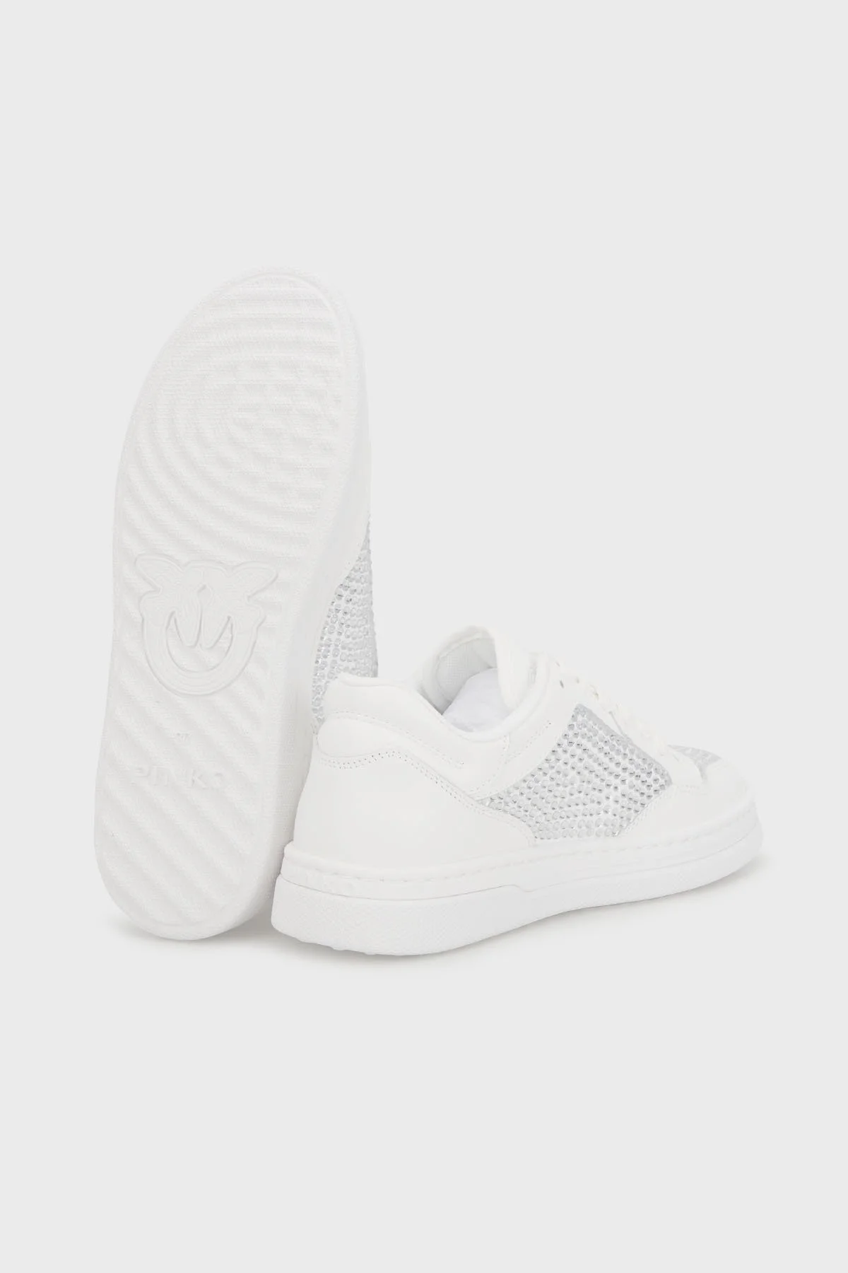 Pinko Hakiki Deri Taşlı Sneaker Bayan Ayakkabı SS0081P082Z1B BEYAZ - 10