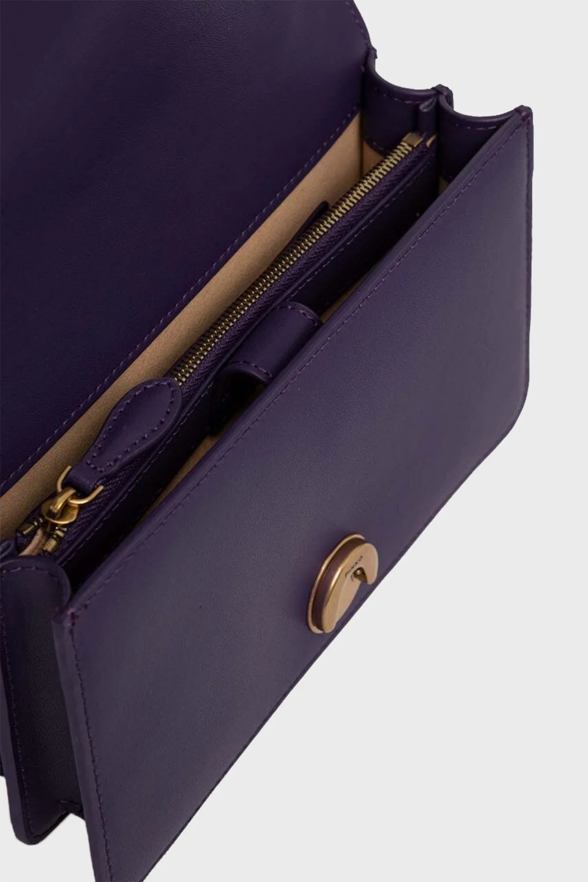 Pinko Hakiki Deri Zincirli Omuz Askılı Bayan Çanta 100074 A10G W84Q MOR - 5