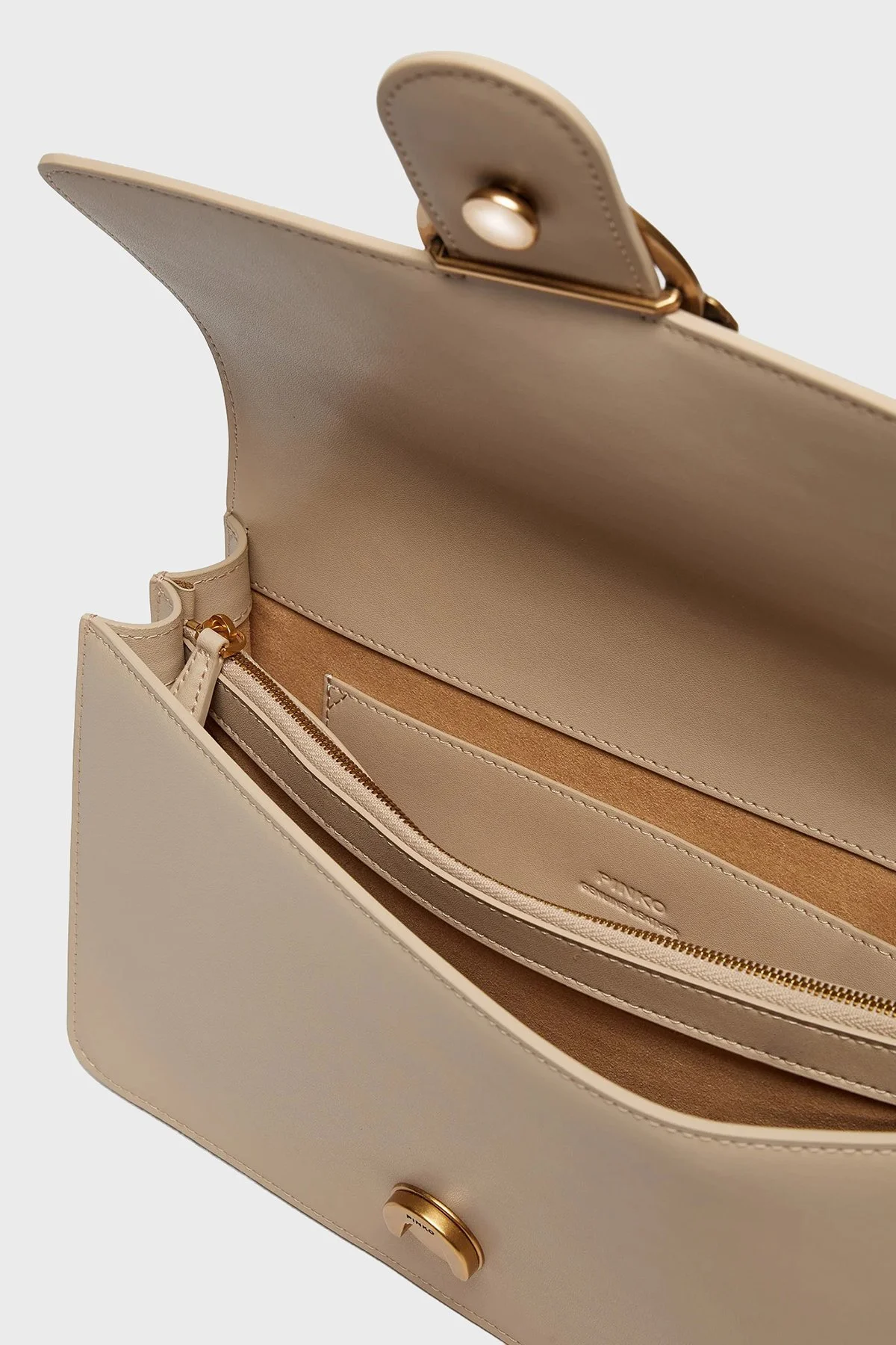 Pinko Hakiki Deri Zincirli Omuz Askılı Bayan Çanta 100941 A0F1 C50Q BEJ - 6