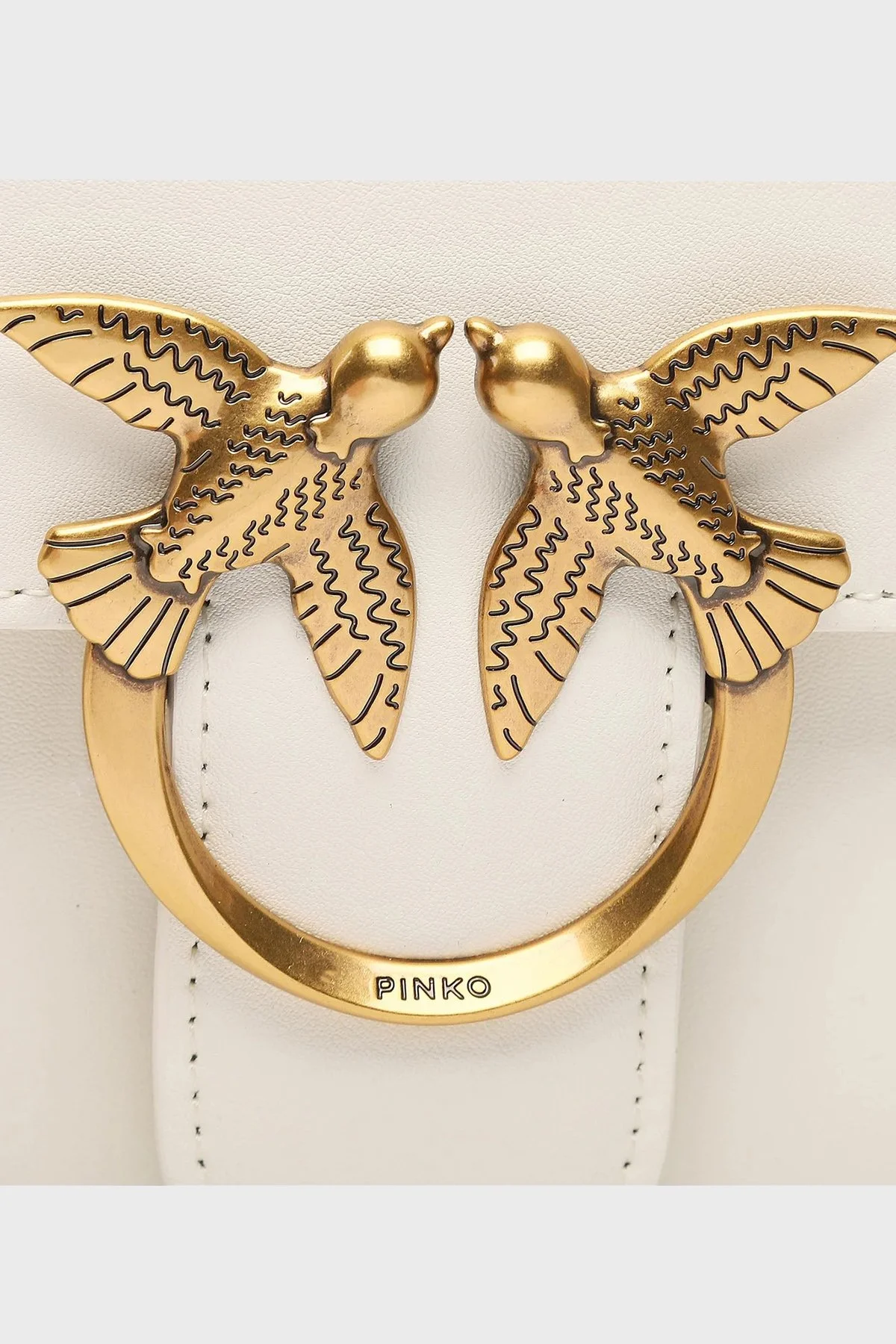 Pinko Hakiki Deri Zincirli Omuz Askılı Bayan Çanta 100941 A0F1 Z14Q EKRU - 4