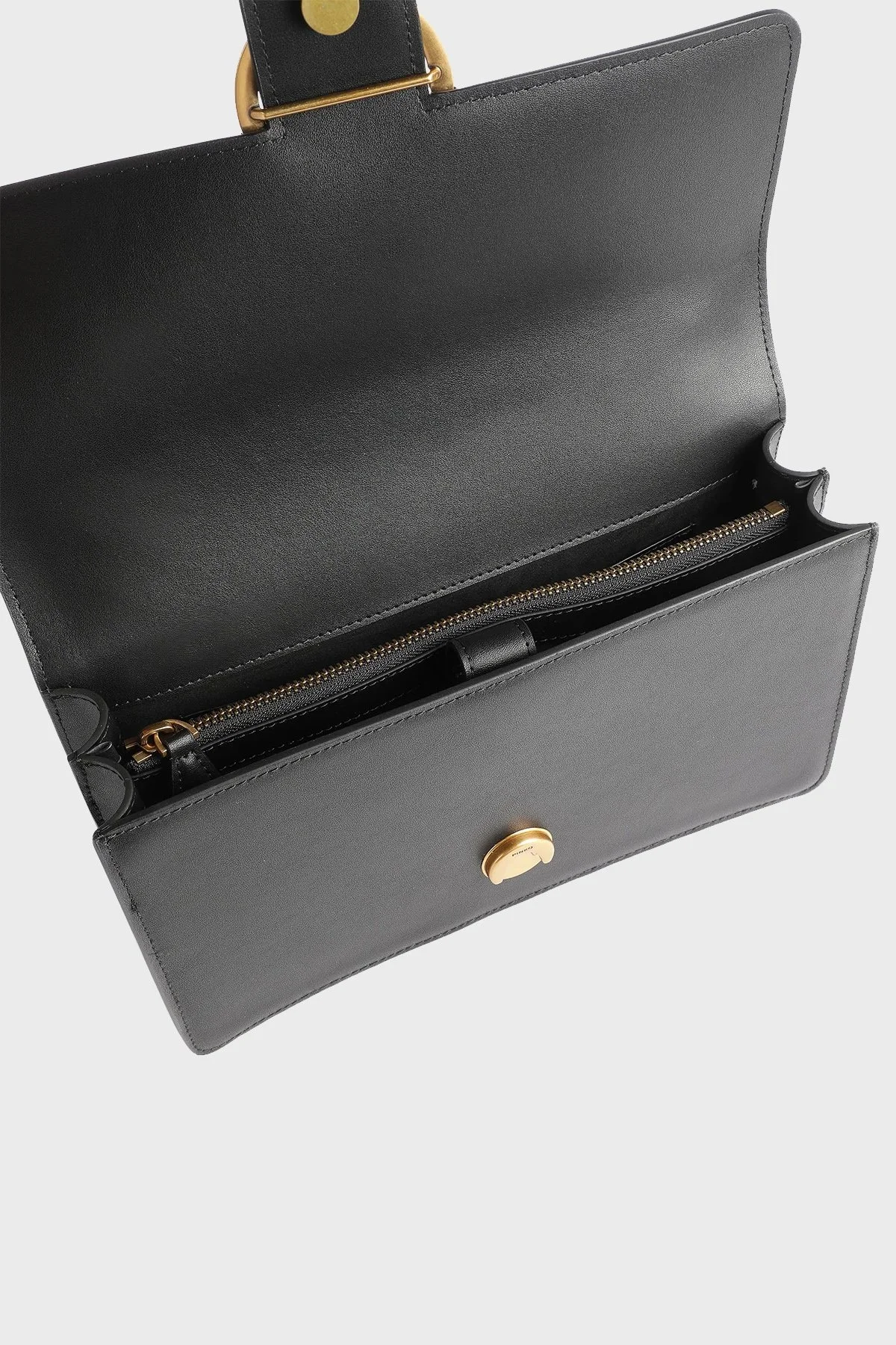 Pinko Hakiki Deri Zincirli Omuz Askılı Bayan Çanta 100941 A0F1 Z99Q SİYAH - 5