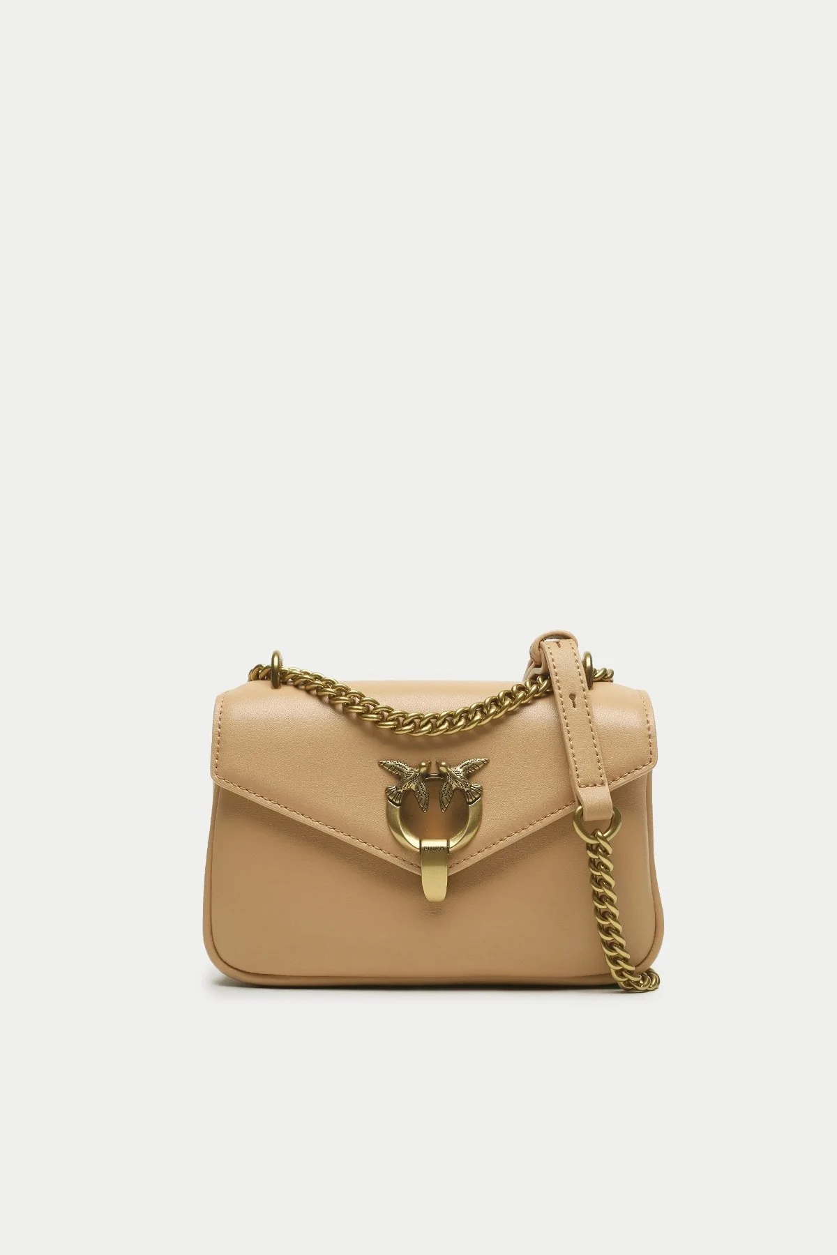 Pinko Hakiki Deri Zincirli Omuz Askılı Bayan Çanta 101749 A0QO C71Q PUDRA - 1