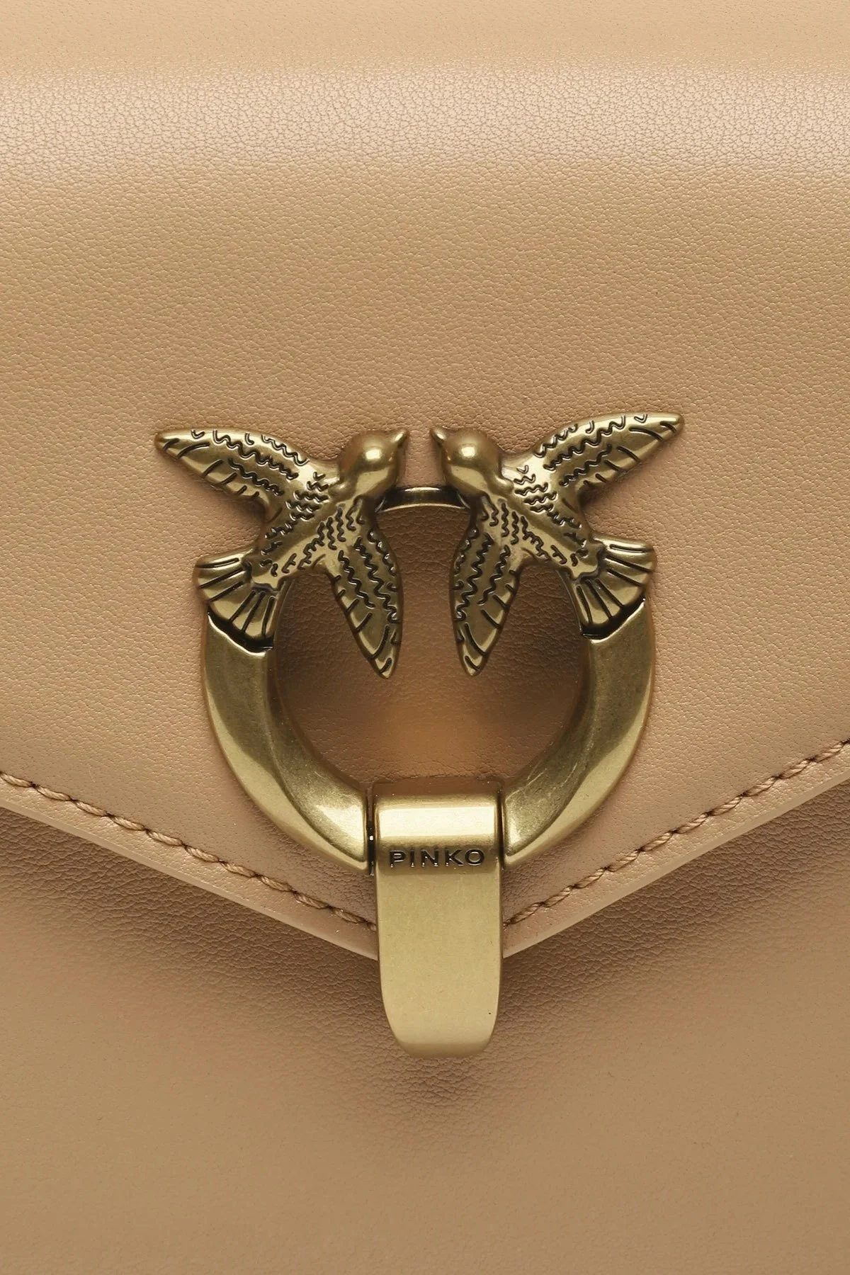 Pinko Hakiki Deri Zincirli Omuz Askılı Bayan Çanta 101749 A0QO C71Q PUDRA - 4