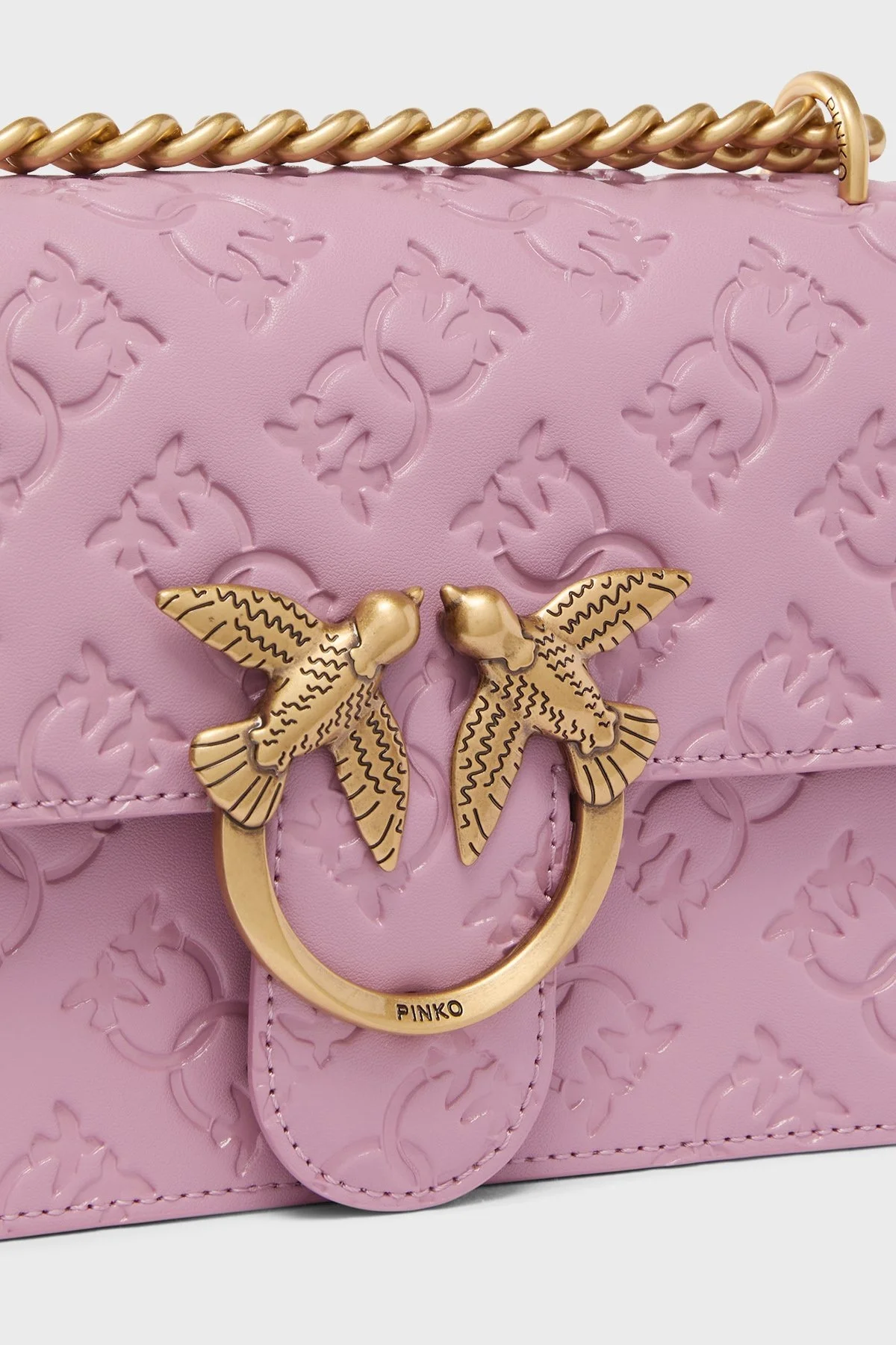 Pinko Kabartmalı Logo Baskılı Ayarlanabilir Askılı Bayan Çanta 100074 A1YB N46Q LİLA - 12