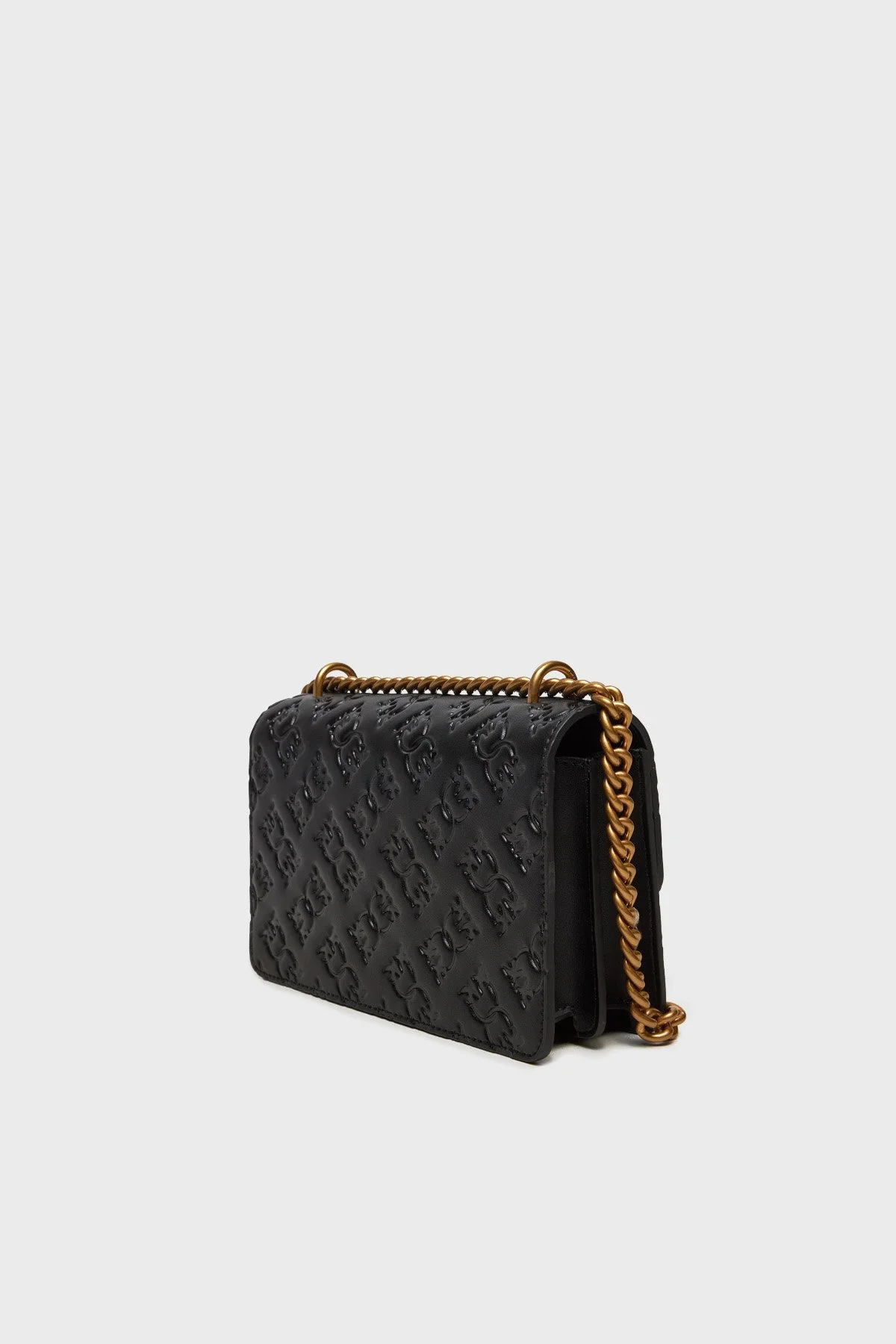 Pinko Kabartmalı Logo Baskılı Ayarlanabilir Askılı Kadın Çanta 100074 A1YB Z99Q SİYAH - 3