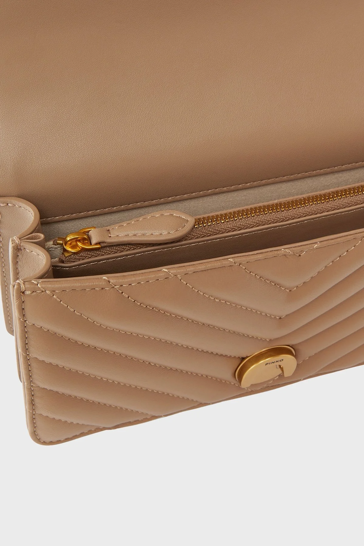 Pinko Kapitoneli Hakiki Deri Ayarlanabilir Zincir Askılı Bayan Çanta 100074 A0GK D01Q KAHVE - 8