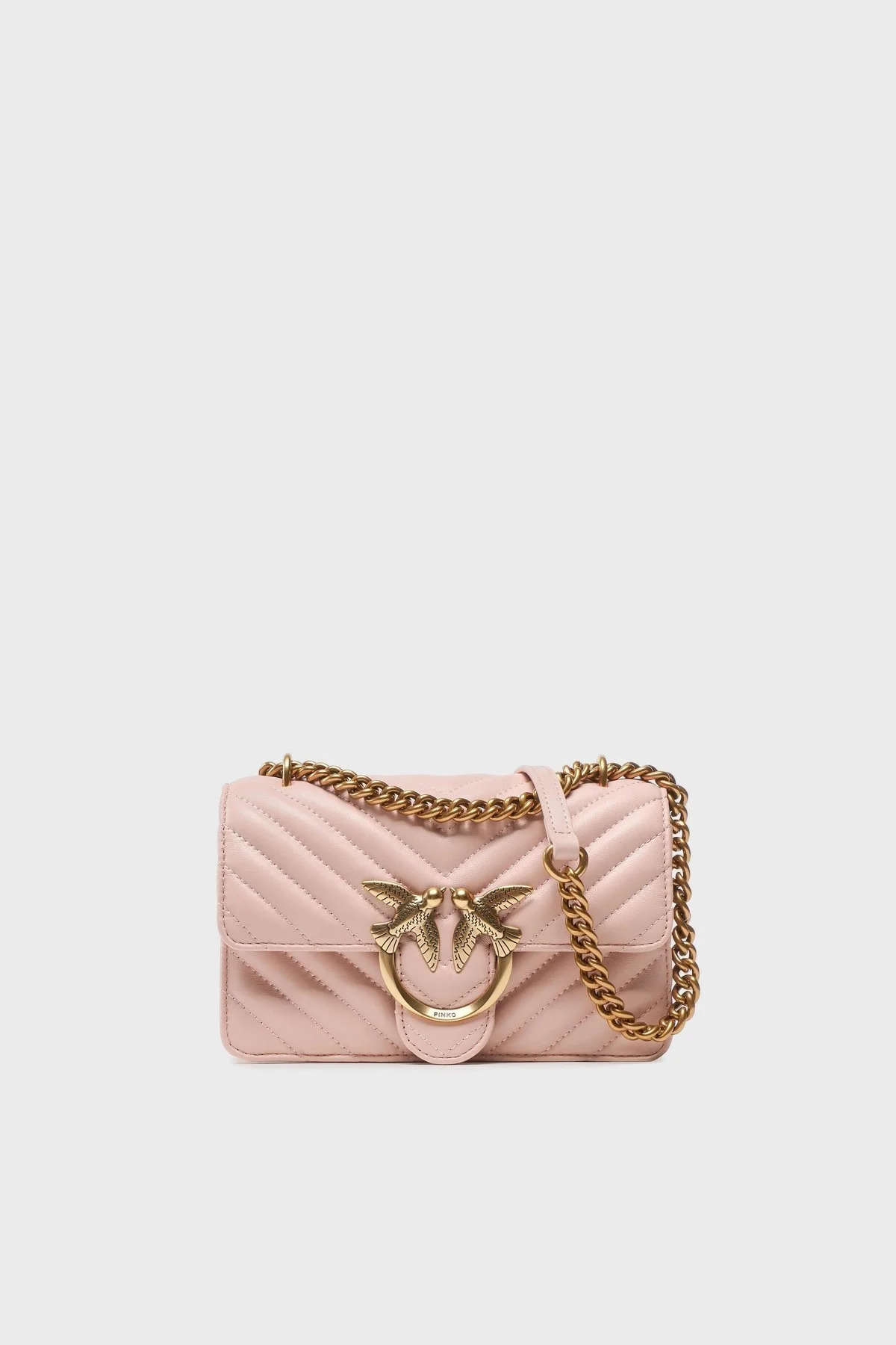 Pinko Kapitoneli Hakiki Deri Ayarlanabilir Zincir Askılı Bayan Çanta 100074 A0GK O81Q PUDRA - 6