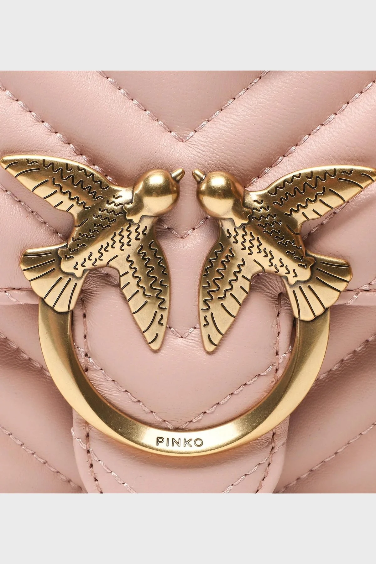 Pinko Kapitoneli Hakiki Deri Ayarlanabilir Zincir Askılı Bayan Çanta 100074 A0GK O81Q PUDRA - 9