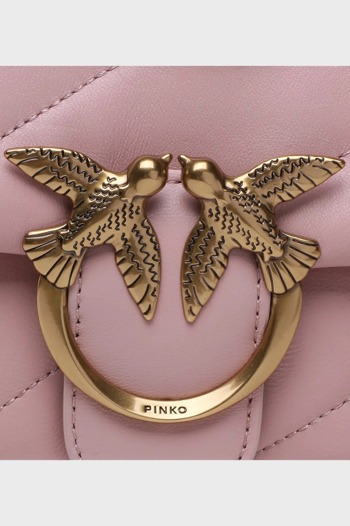 Pinko Kapitoneli Hakiki Deri Zincir Askılı Bayan Çanta 100039 A0F2 O81Q PUDRA - 9