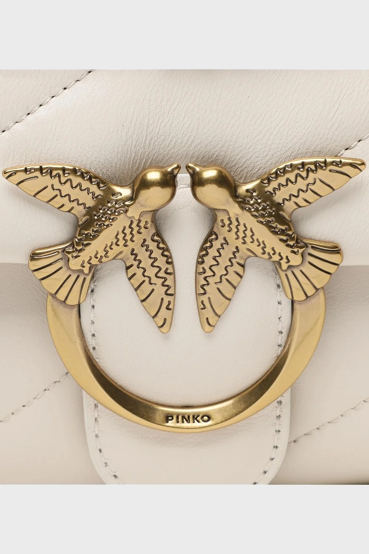 Pinko Kapitoneli Hakiki Deri Zincir Askılı Bayan Çanta 100039 A0F2 Z14Q BEYAZ - 10