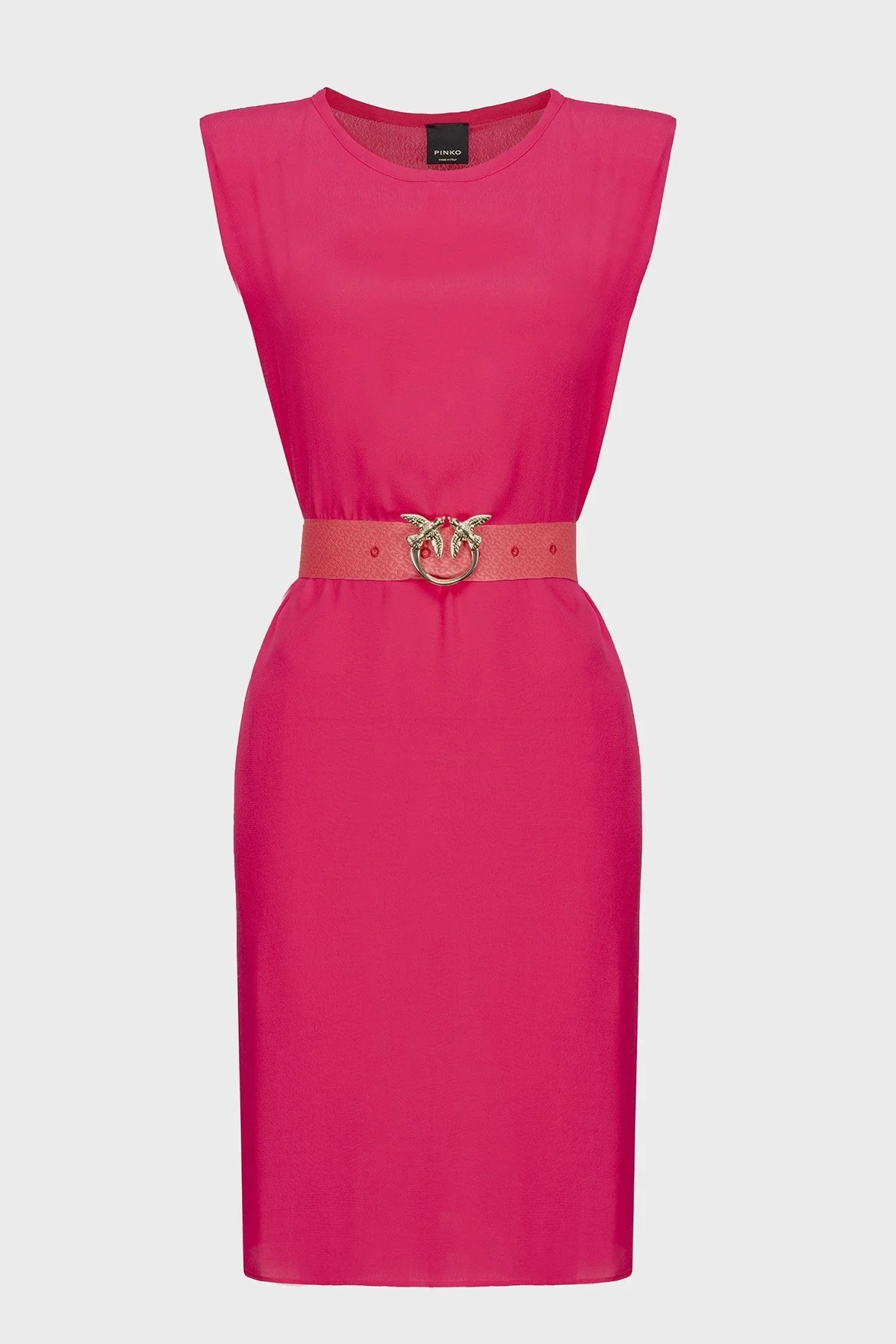 Pinko Kemerli Kolsuz Regular Fit Mini Bayan Elbise 101138 A0US WWE FUŞYA - 11