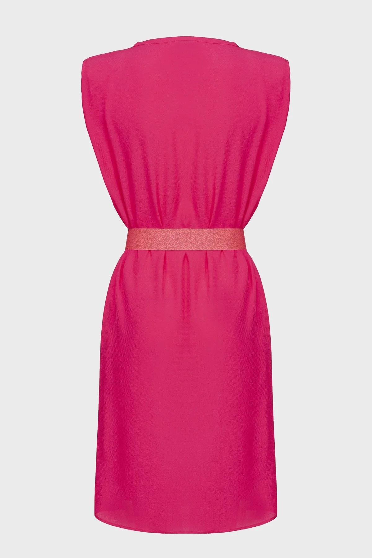 Pinko Kemerli Kolsuz Regular Fit Mini Bayan Elbise 101138 A0US WWE FUŞYA - 12