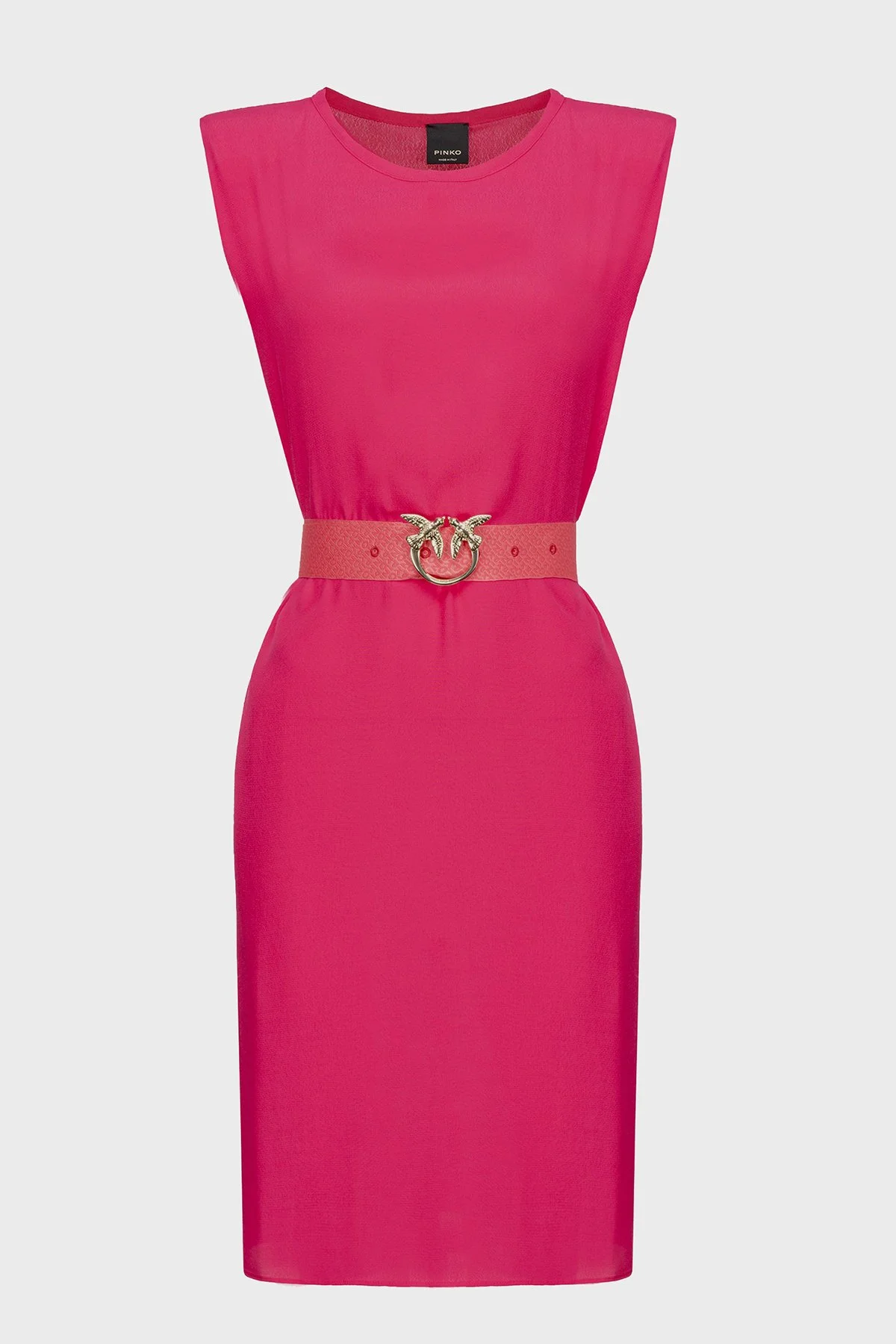 Pinko Kemerli Kolsuz Regular Fit Mini Kadın Elbise 101138 A0US WWE FUŞYA - 5