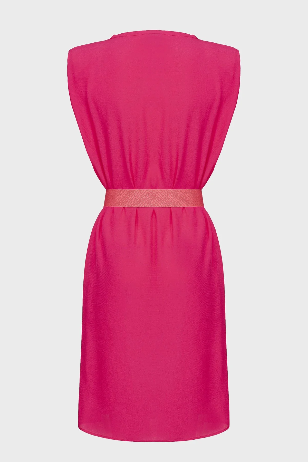 Pinko Kemerli Kolsuz Regular Fit Mini Kadın Elbise 101138 A0US WWE FUŞYA - 6