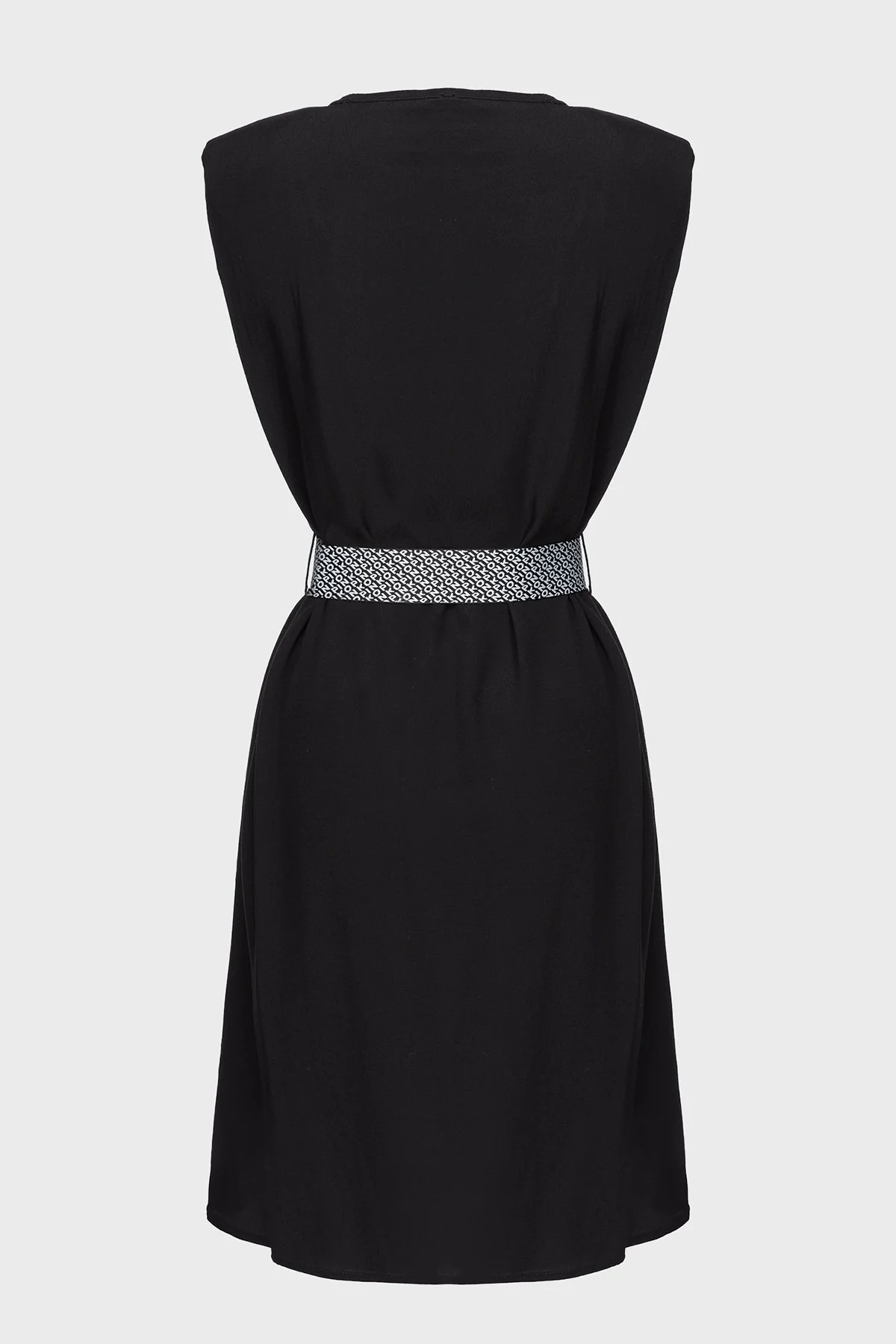 Pinko Kemerli Kolsuz Regular Fit Mini Kadın Elbise 101138 A0US Z99 SİYAH - 6