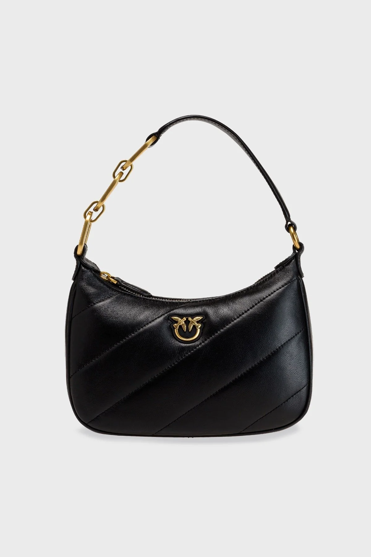 Pinko Logolu % 100 Deri Kapitone Bayan Çanta 1P22YQ A0AF Z99Q SİYAH - 1