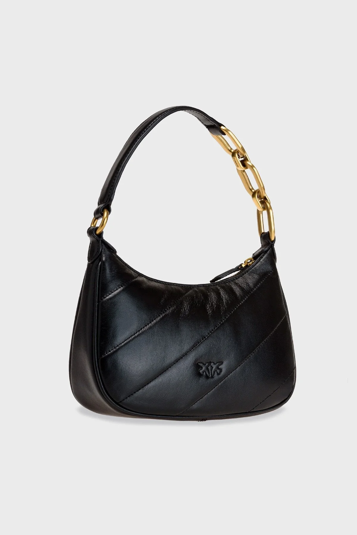 Pinko Logolu % 100 Deri Kapitone Bayan Çanta 1P22YQ A0AF Z99Q SİYAH - 4