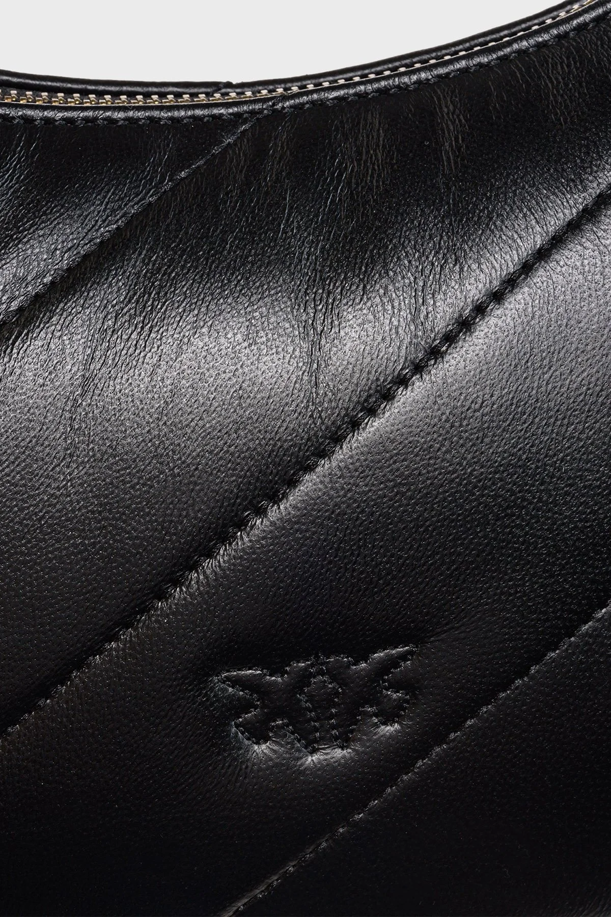 Pinko Logolu % 100 Deri Kapitone Bayan Çanta 1P22YQ A0AF Z99Q SİYAH - 8