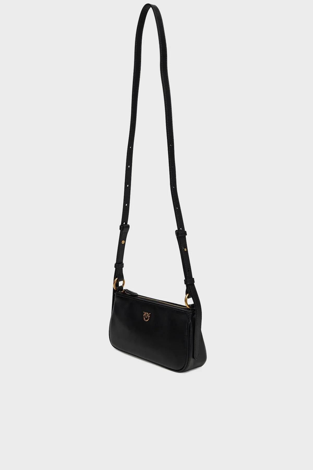 Pinko Logolu Ayarlanabilir Askılı Mini Kadın Çanta 105069 A0QO Z99Q SİYAH - 4