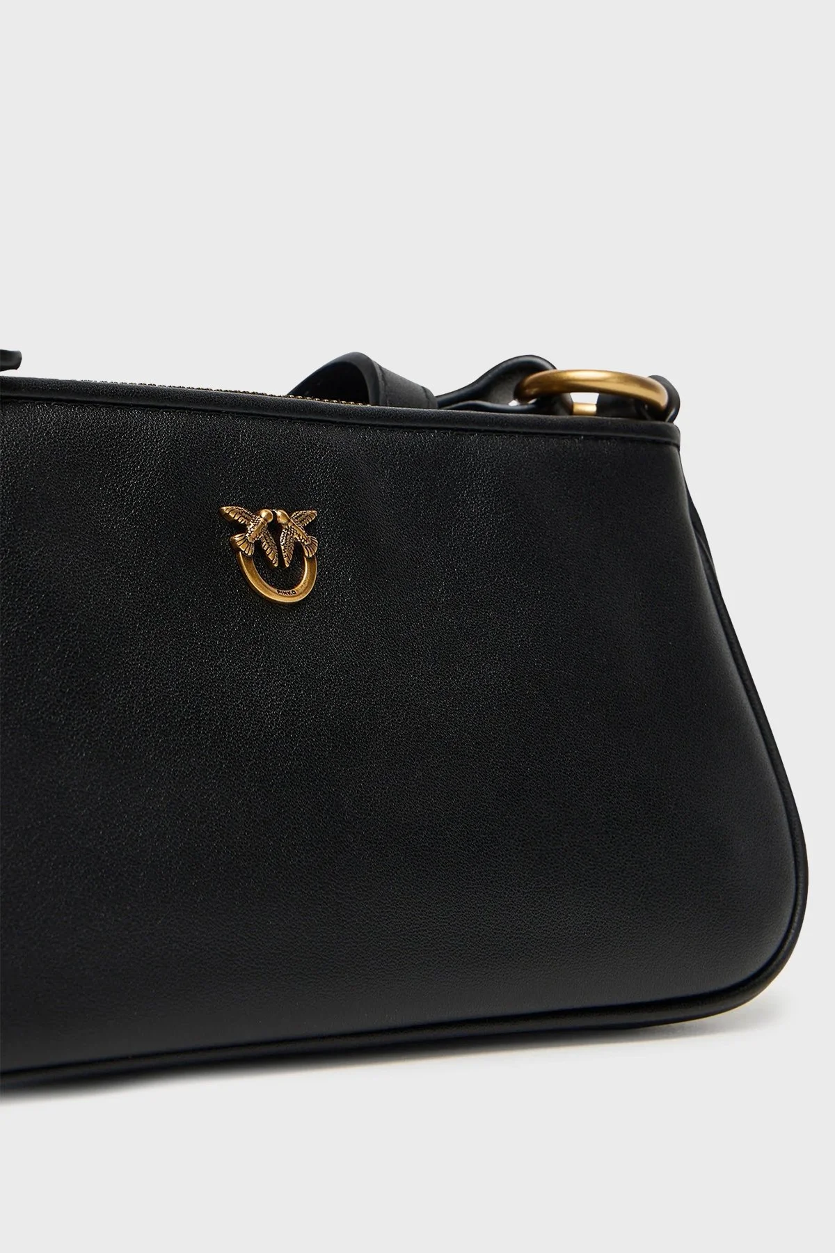 Pinko Logolu Ayarlanabilir Askılı Mini Kadın Çanta 105069 A0QO Z99Q SİYAH - 5