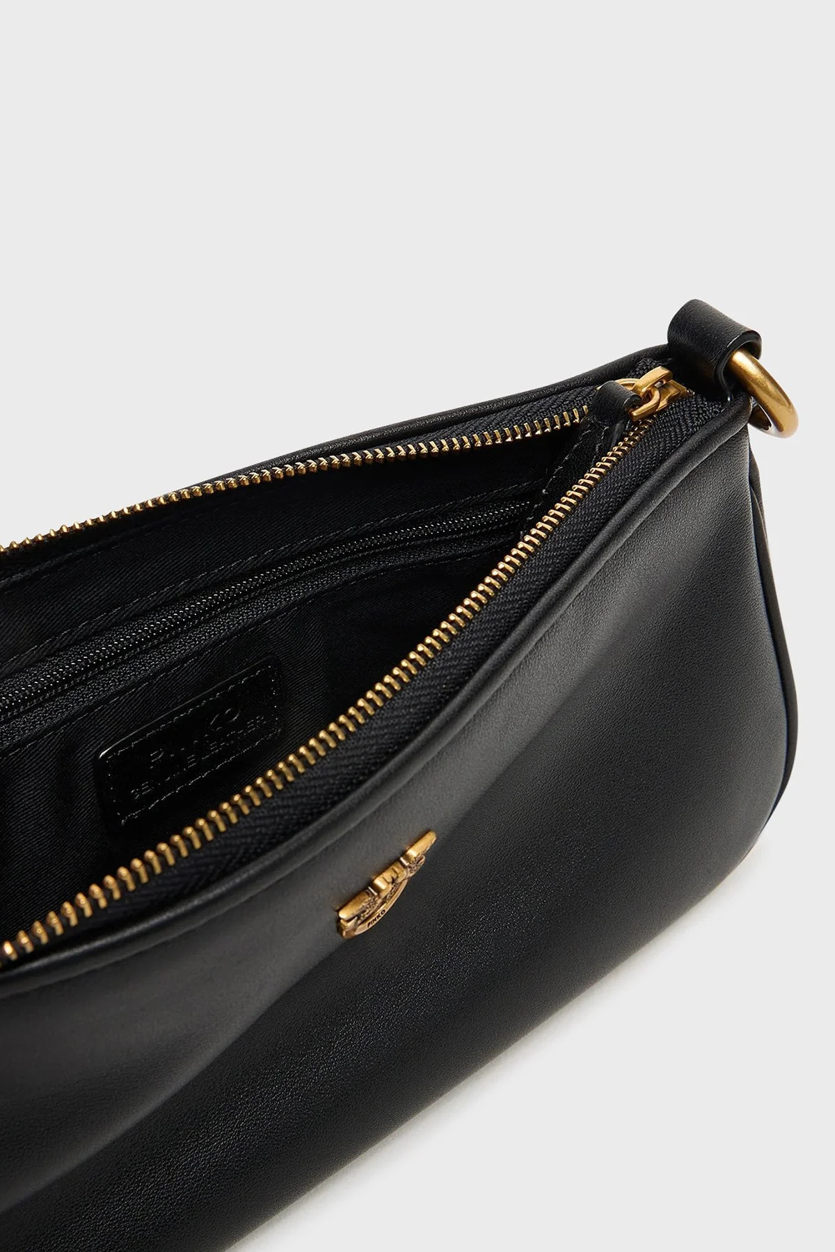 Pinko Logolu Ayarlanabilir Askılı Mini Kadın Çanta 105069 A0QO Z99Q SİYAH - 6