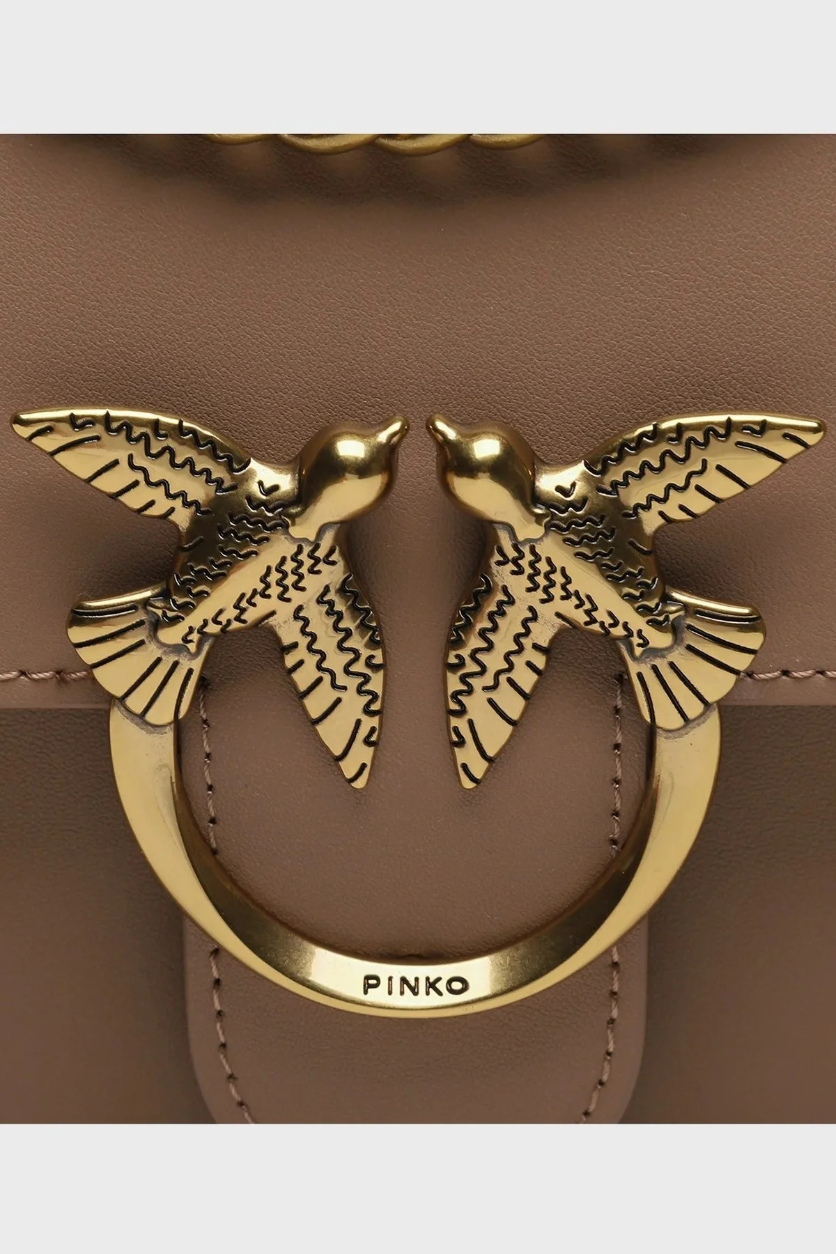 Pinko Logolu Ayarlanabilir Zincir Askılı Bayan Çanta 100074 A0F1 D01Q KAHVE - 10