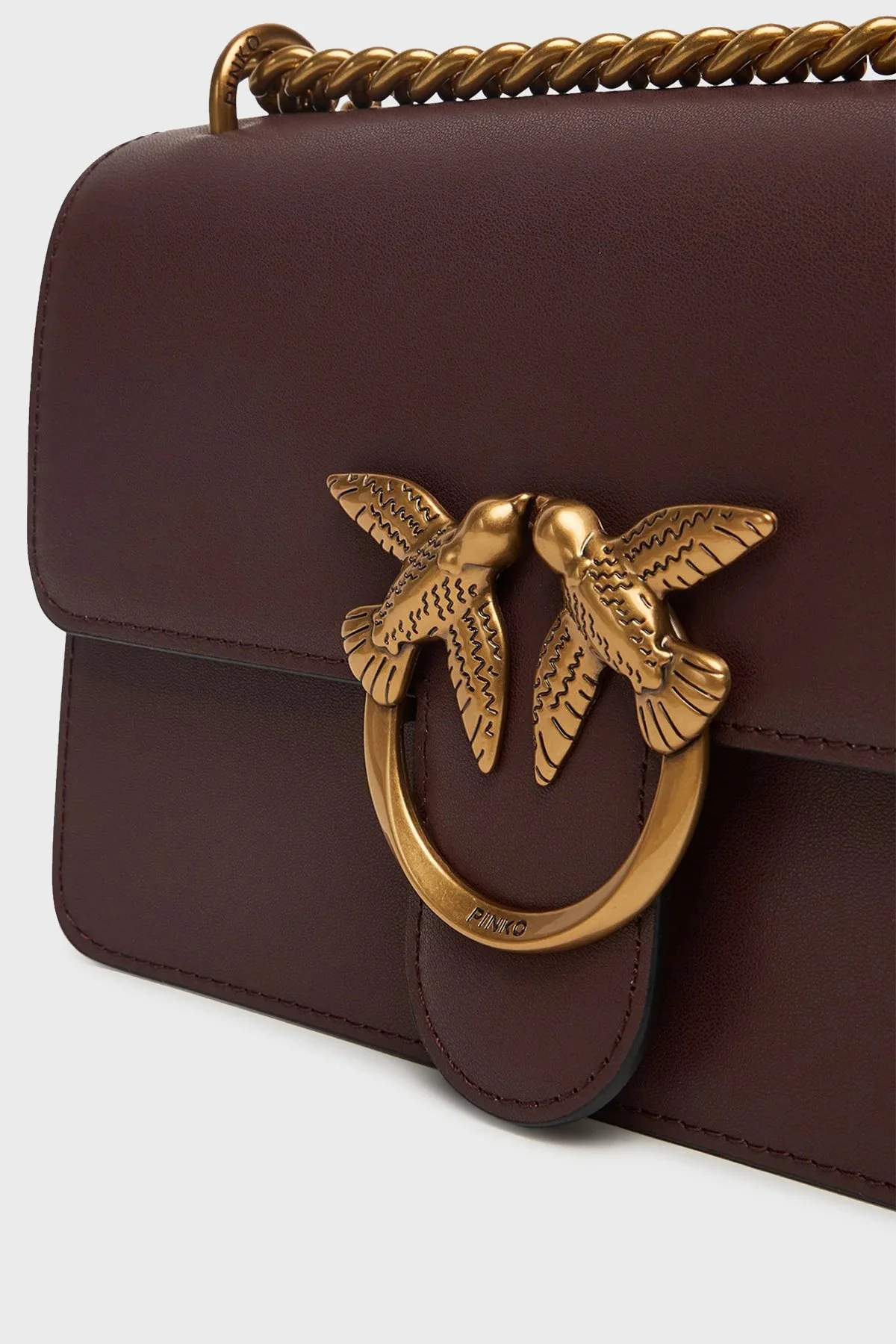 Pinko Logolu Ayarlanabilir Zincir Askılı Bayan Çanta 100074 A0F1 L86Q BORDO - 3