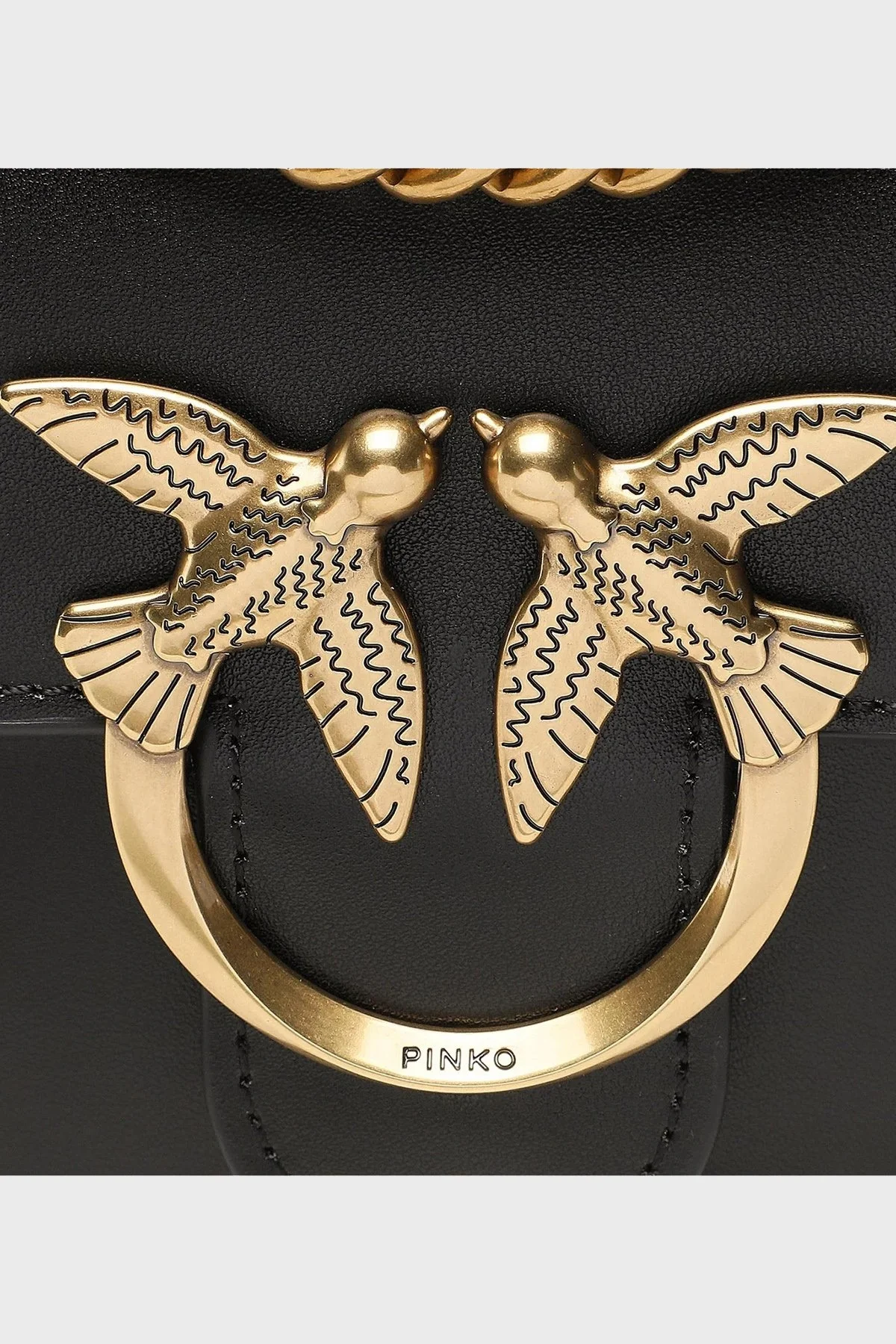 Pinko Logolu Ayarlanabilir Zincir Askılı Bayan Çanta 100074 A0F1 Z99Q SİYAH - 10