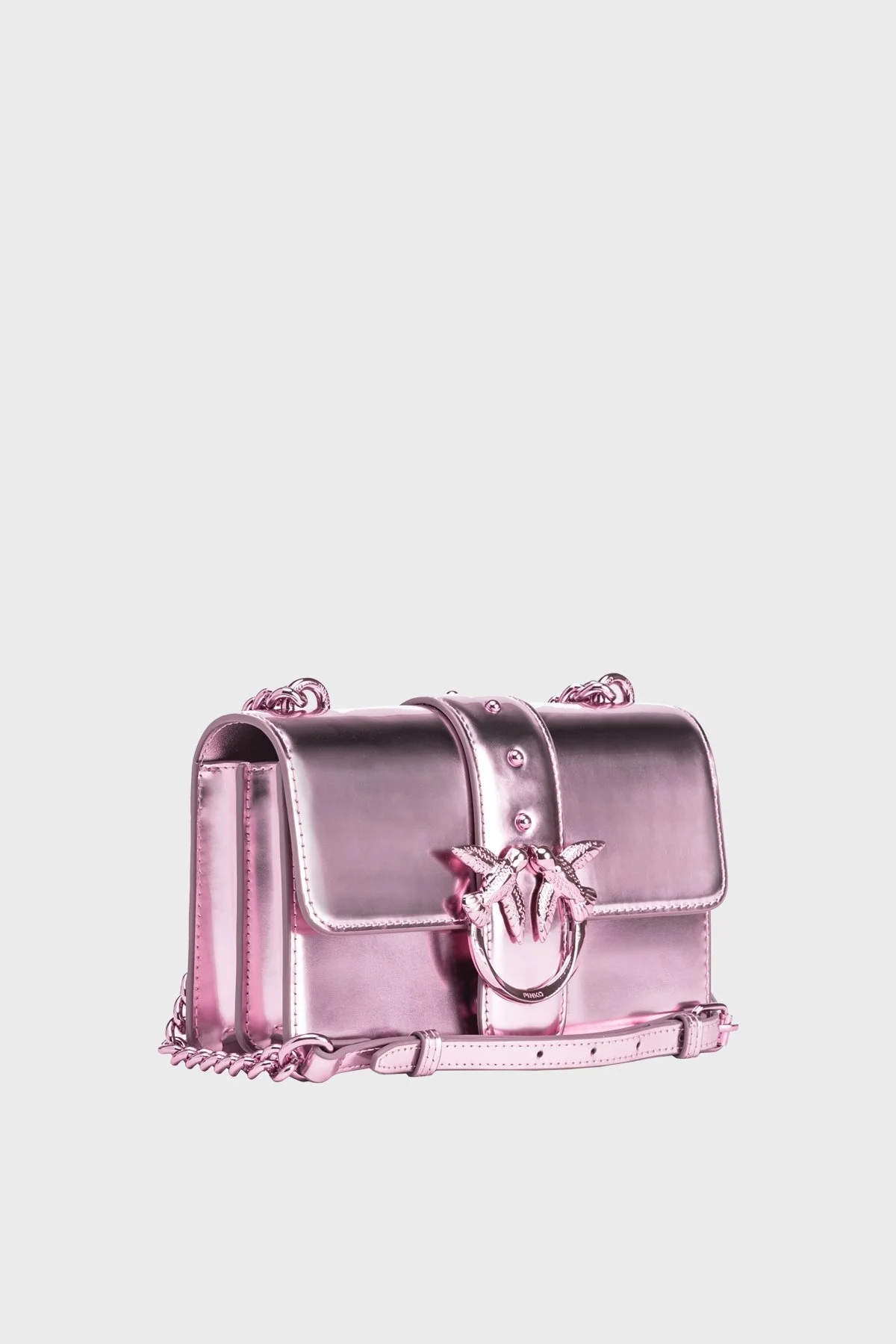 Pinko Logolu Ayarlanabilir Zincir Askılı Deri Bayan Çanta 100059 A1JD WWGB MOR - 9