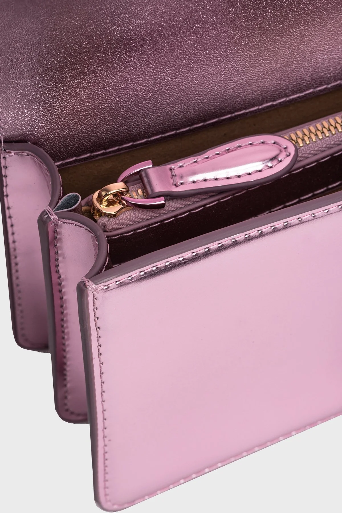 Pinko Logolu Ayarlanabilir Zincir Askılı Deri Bayan Çanta 100059 A1JD WWGB MOR - 10