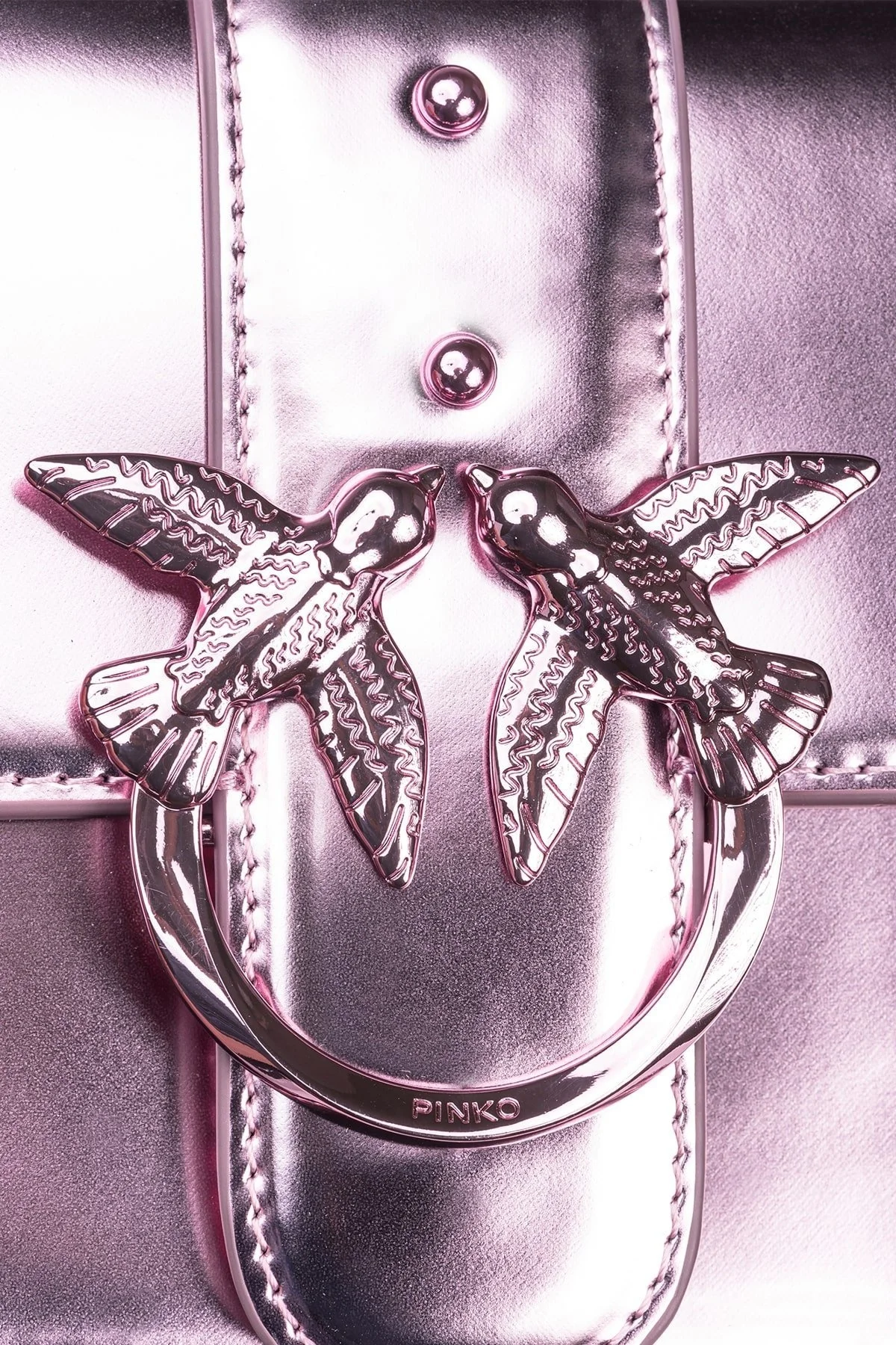 Pinko Logolu Ayarlanabilir Zincir Askılı Deri Bayan Çanta 100059 A1JD WWGB MOR - 12