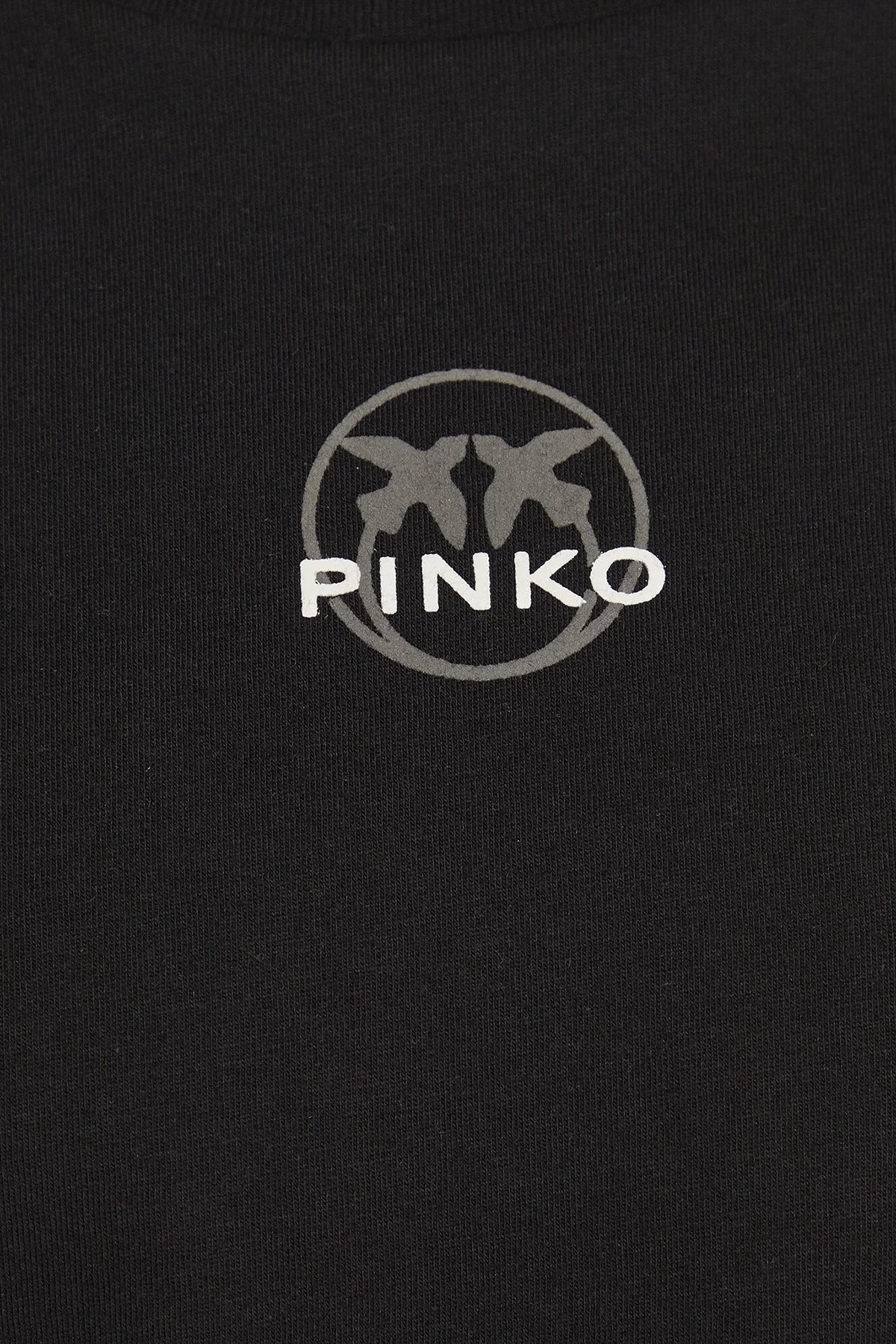 Pinko Logolu Bisiklet Yaka % 100 Pamuk Regular Fit Bayan T Shirt 100355 A0KO Z99 SİYAH - 5