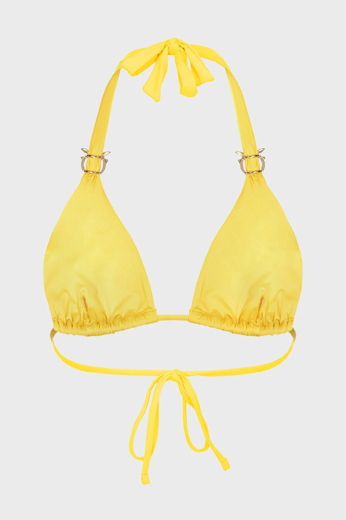 Pinko Logolu Boyundan Bağlamalı Üçgen Bayan Bikini Üstü 103216 A0S7 H17 SARI - 2