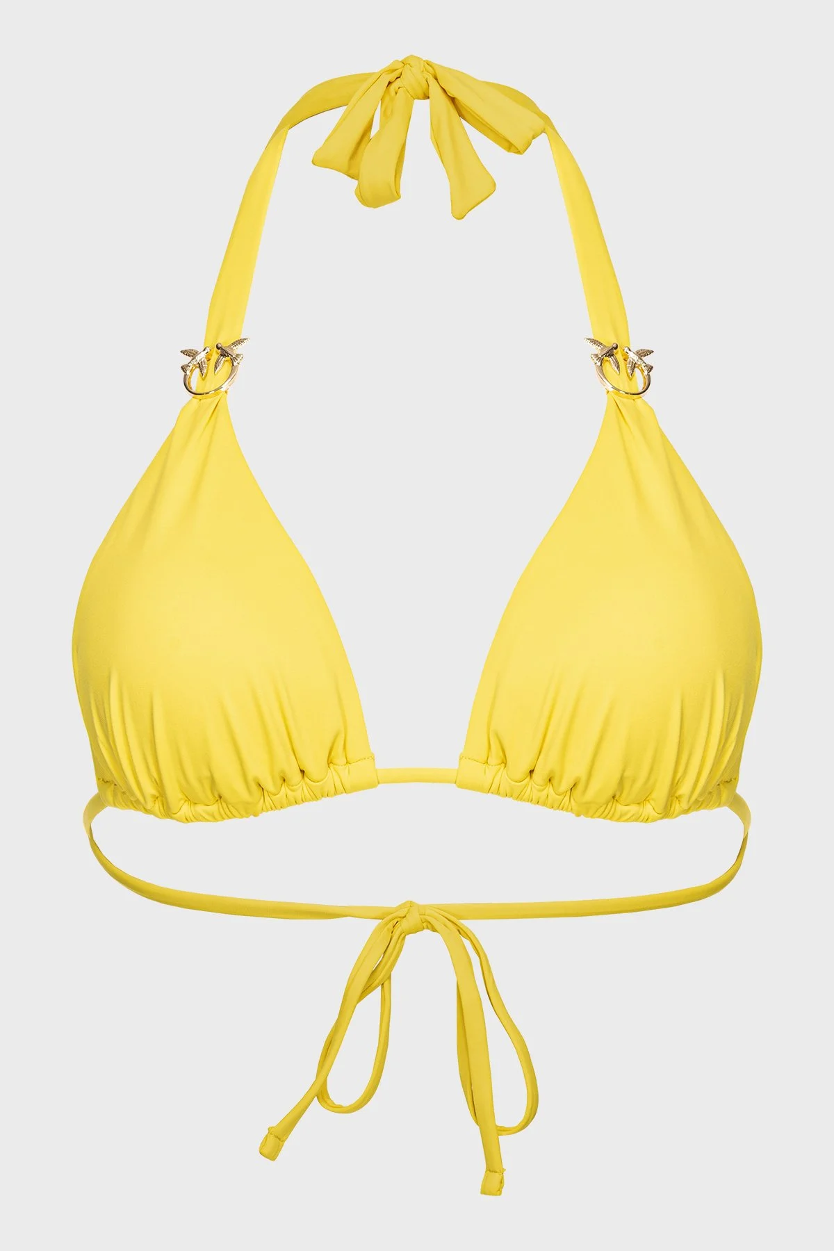 Pinko Logolu Boyundan Bağlamalı Üçgen Kadın Bikini Üstü 103216 A0S7 H17 SARI - 1