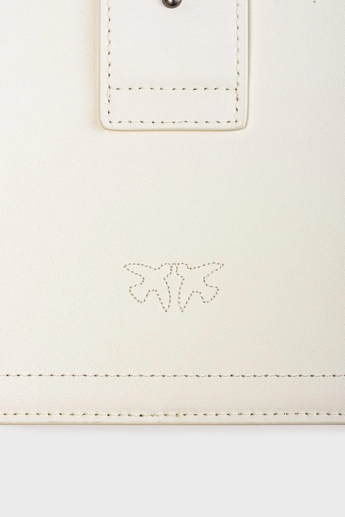 Pinko Logolu Çıkarılabilir Omuz Askılı % 100 Deri Bayan Çanta 1P22TT Y5H7 Z14O EKRU - 7