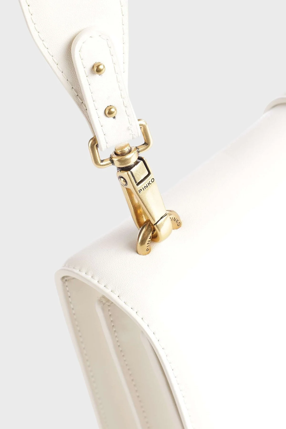 Pinko Logolu Çıkarılabilir Omuz Askılı % 100 Deri Bayan Çanta 1P22TT Y5H7 Z14Q EKRU - 4