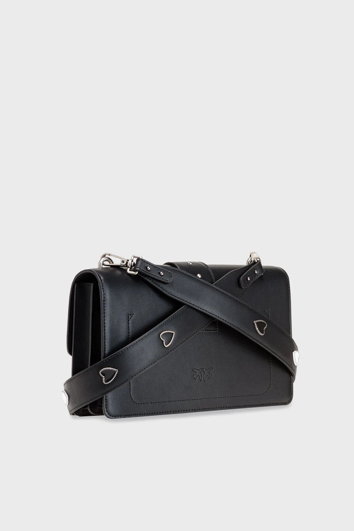 Pinko Logolu Çıkarılabilir Omuz Askılı % 100 Deri Bayan Çanta 1P22TT Y5H7 Z99O SİYAH - 4