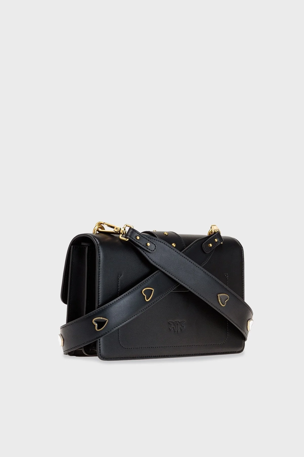 Pinko Logolu Çıkarılabilir Omuz Askılı % 100 Deri Bayan Çanta 1P22TT Y5H7 Z99Q SİYAH - 4