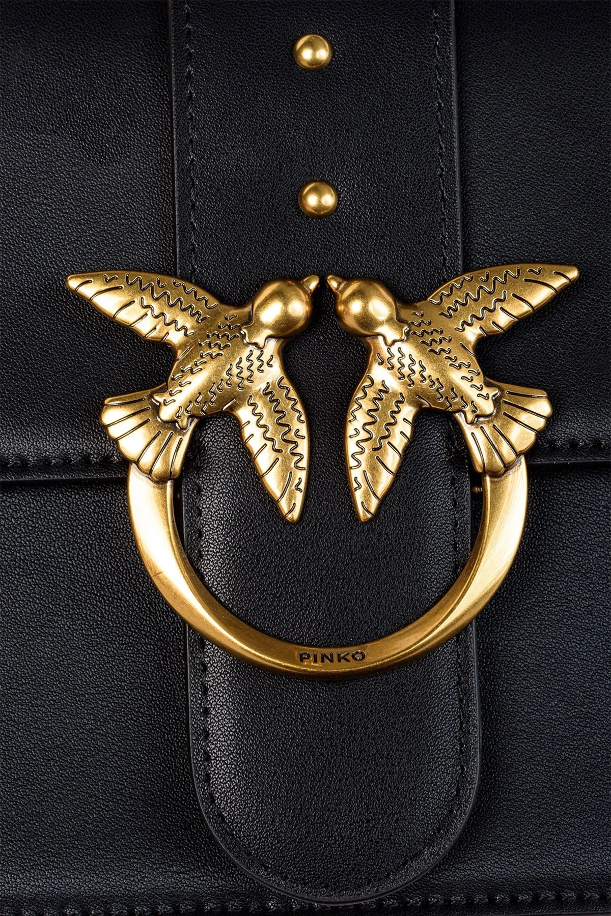 Pinko Logolu Çıkarılabilir Omuz Askılı % 100 Deri Bayan Çanta 1P22TT Y5H7 Z99Q SİYAH - 5