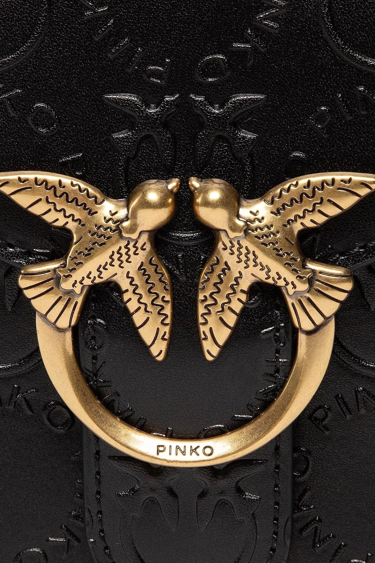 Pinko Logolu Çıkarılabilir Omuz Askılı % 100 Deri Bayan Çanta 1P22VP A042 Z99Q SİYAH - 3