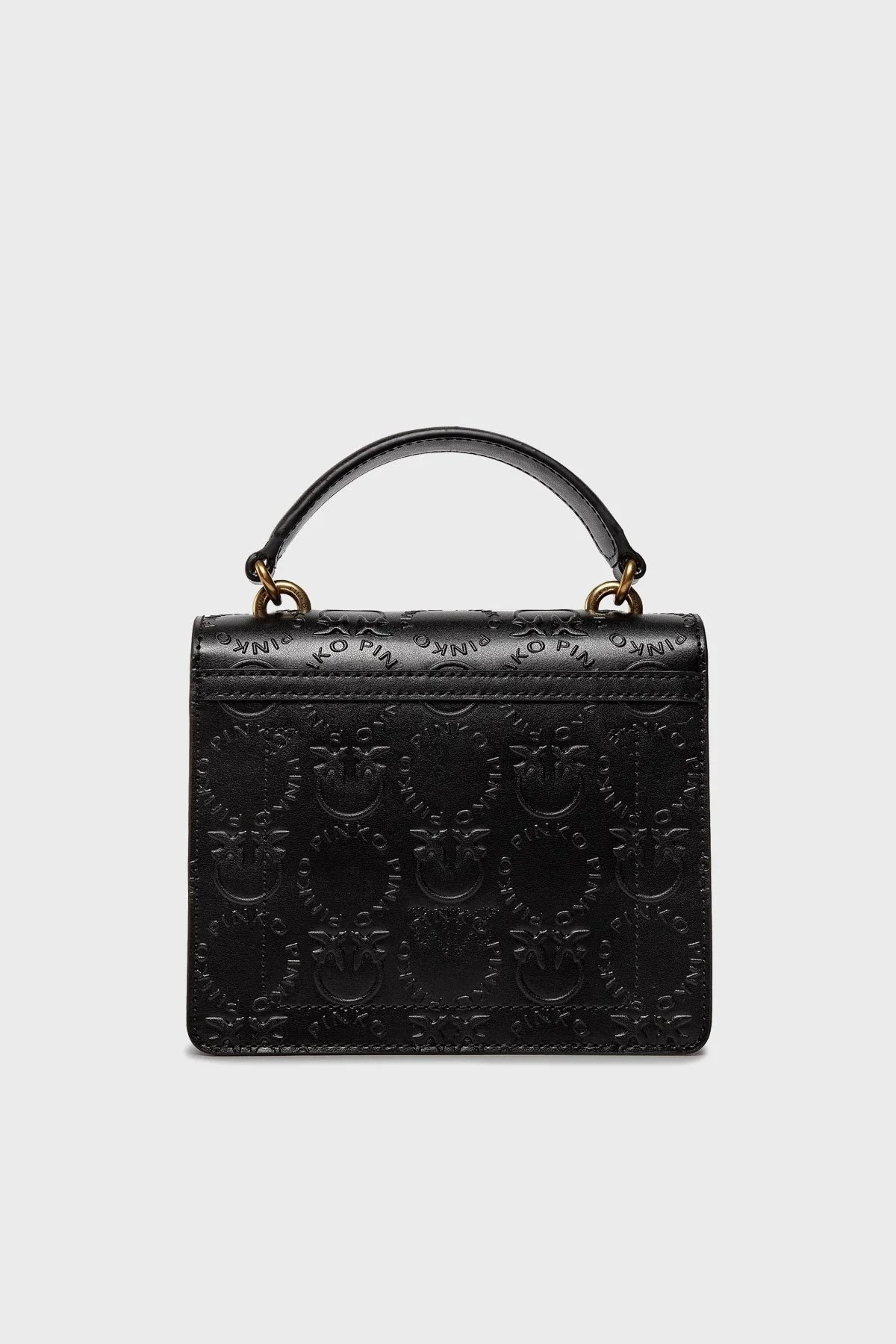 Pinko Logolu Çıkarılabilir Omuz Askılı % 100 Deri Bayan Çanta 1P22VP A042 Z99Q SİYAH - 5
