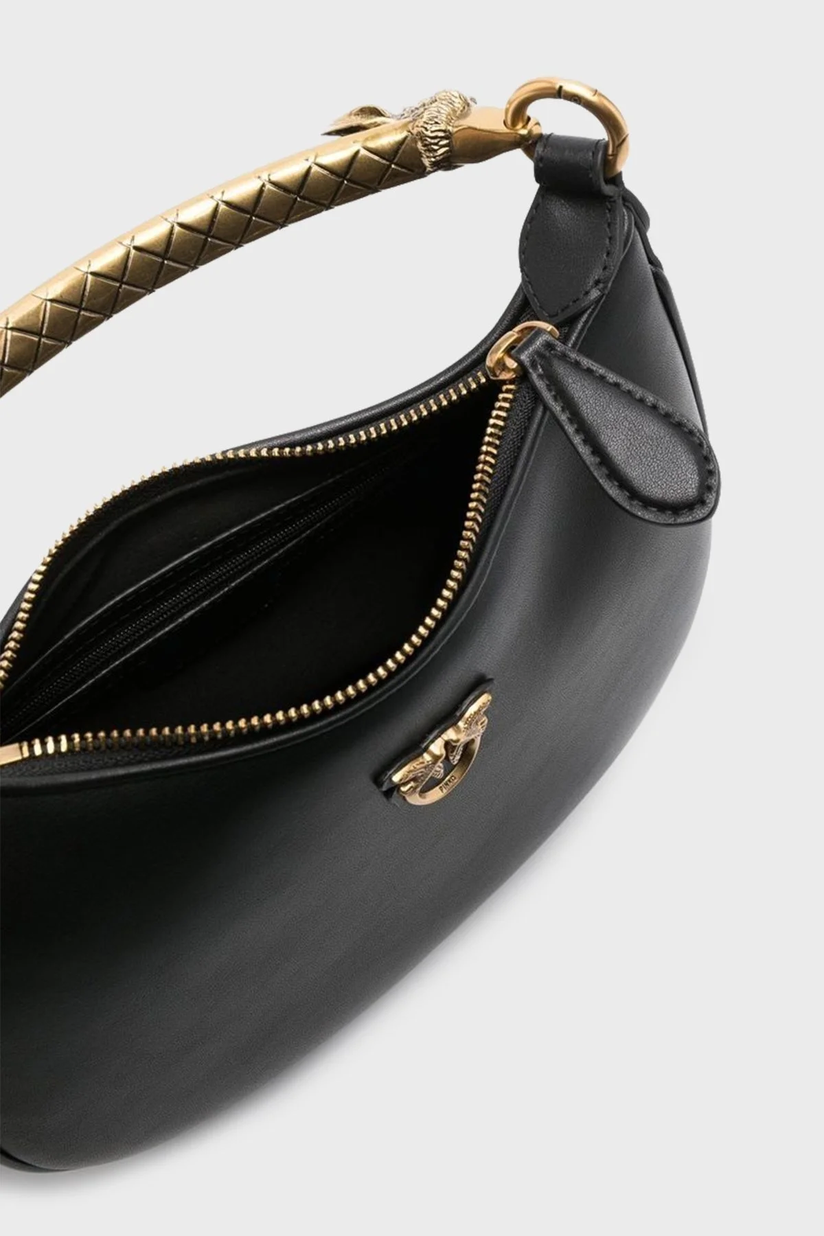 Pinko Logolu Çıkarılabilir Omuz Askılı Deri Bayan Çanta 100205 A0F1 Z99Q SİYAH - 7