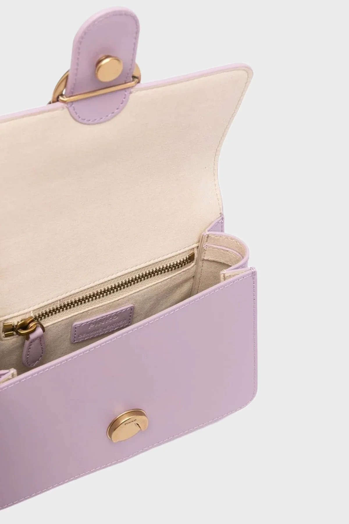 Pinko Logolu Çıkarılabilir Uzatma Askılı Hakiki Deri Bayan Çanta 100071 A0F1 Y13Q LİLA - 6