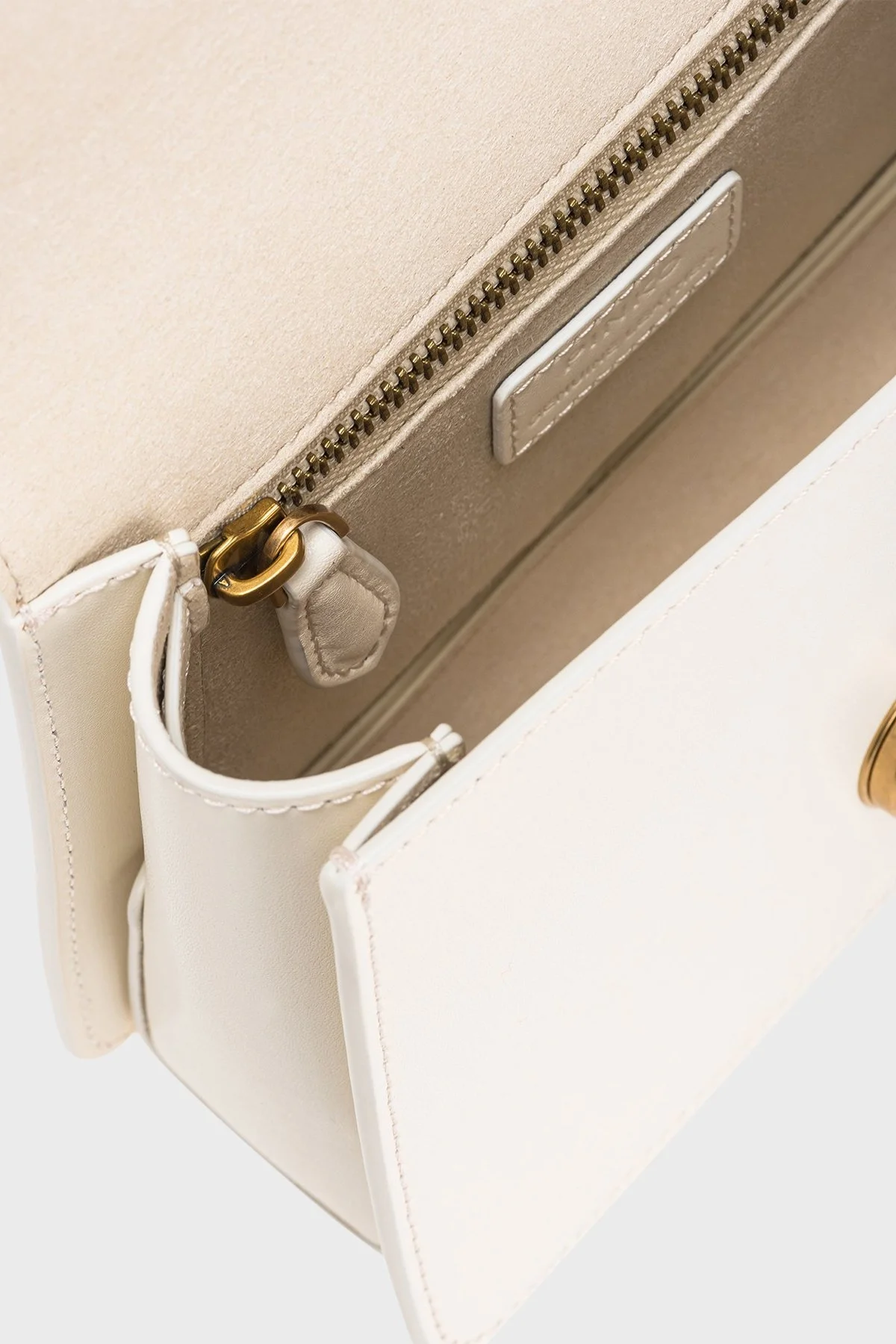 Pinko Logolu Çıkarılabilir Uzatma Askılı Hakiki Deri Bayan Çanta 100071 A0F1 Z14Q EKRU - 14