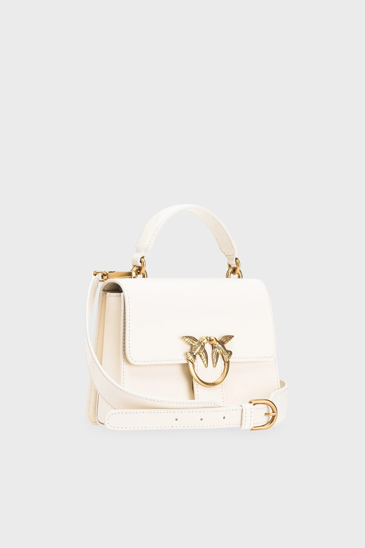 Pinko Logolu Çıkarılabilir Uzatma Askılı Hakiki Deri Bayan Çanta 100071 A0F1 Z14Q EKRU - 15