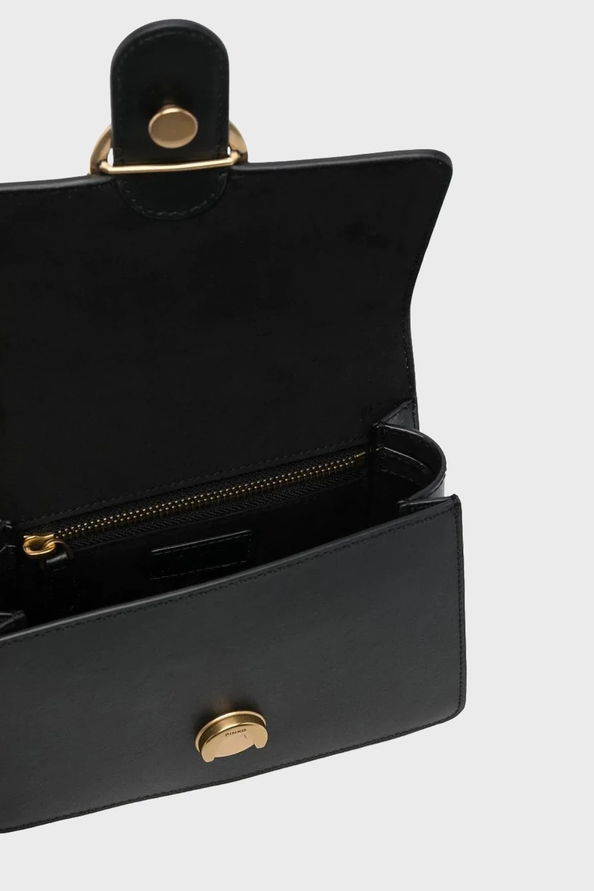 Pinko Logolu Çıkarılabilir Uzatma Askılı Hakiki Deri Bayan Çanta 100071 A0F1 Z99Q SİYAH - 6