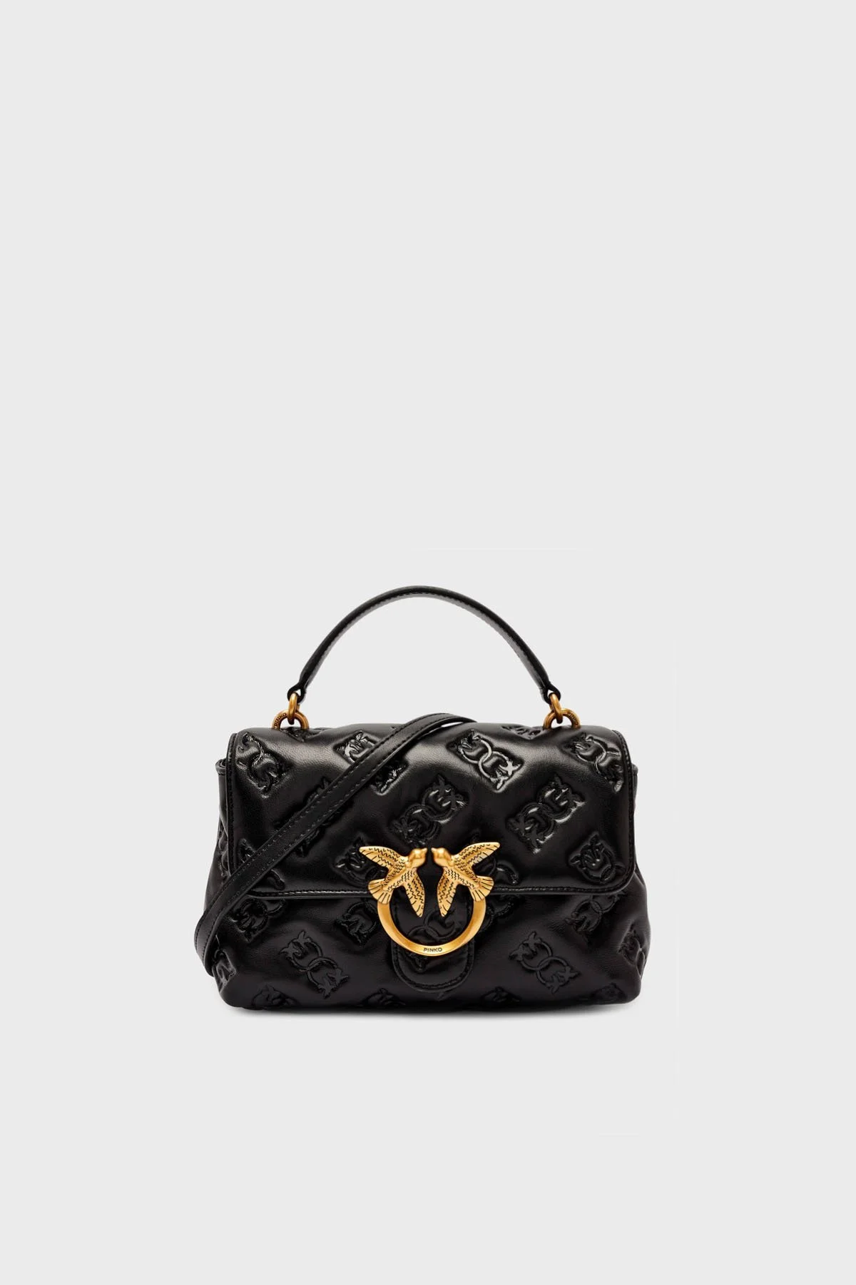 Pinko Logolu Çıkarılabilir Zincir Askılı Bayan Çanta 100044 A2JX Z99Q SİYAH - 1