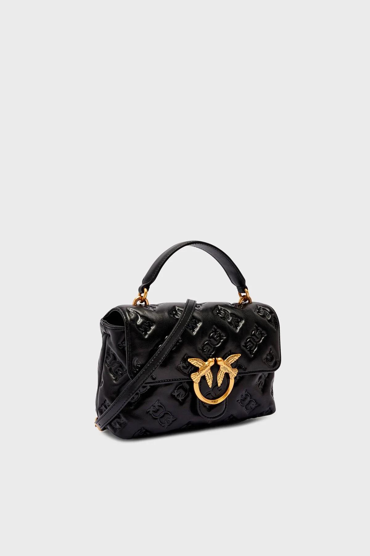 Pinko Logolu Çıkarılabilir Zincir Askılı Bayan Çanta 100044 A2JX Z99Q SİYAH - 4