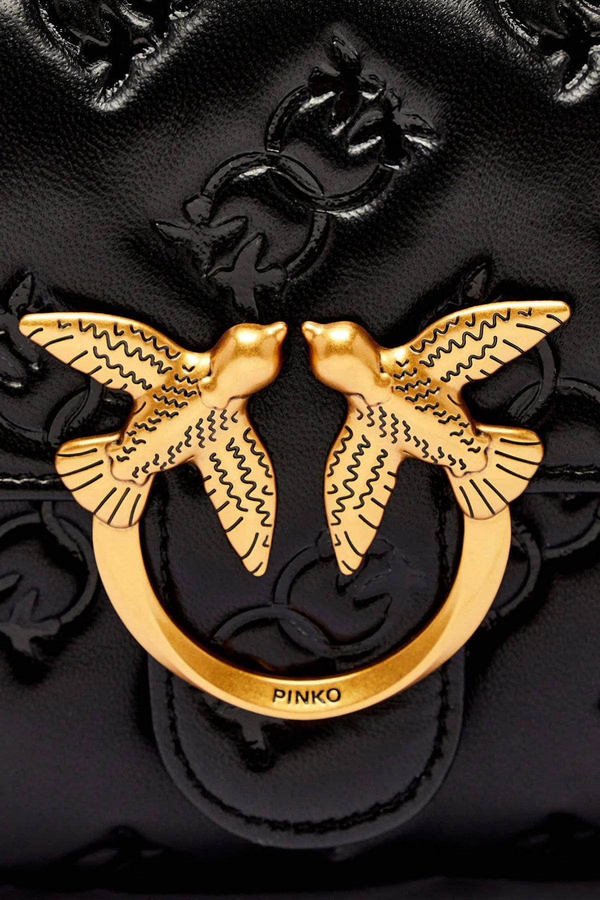 Pinko Logolu Çıkarılabilir Zincir Askılı Bayan Çanta 100044 A2JX Z99Q SİYAH - 7