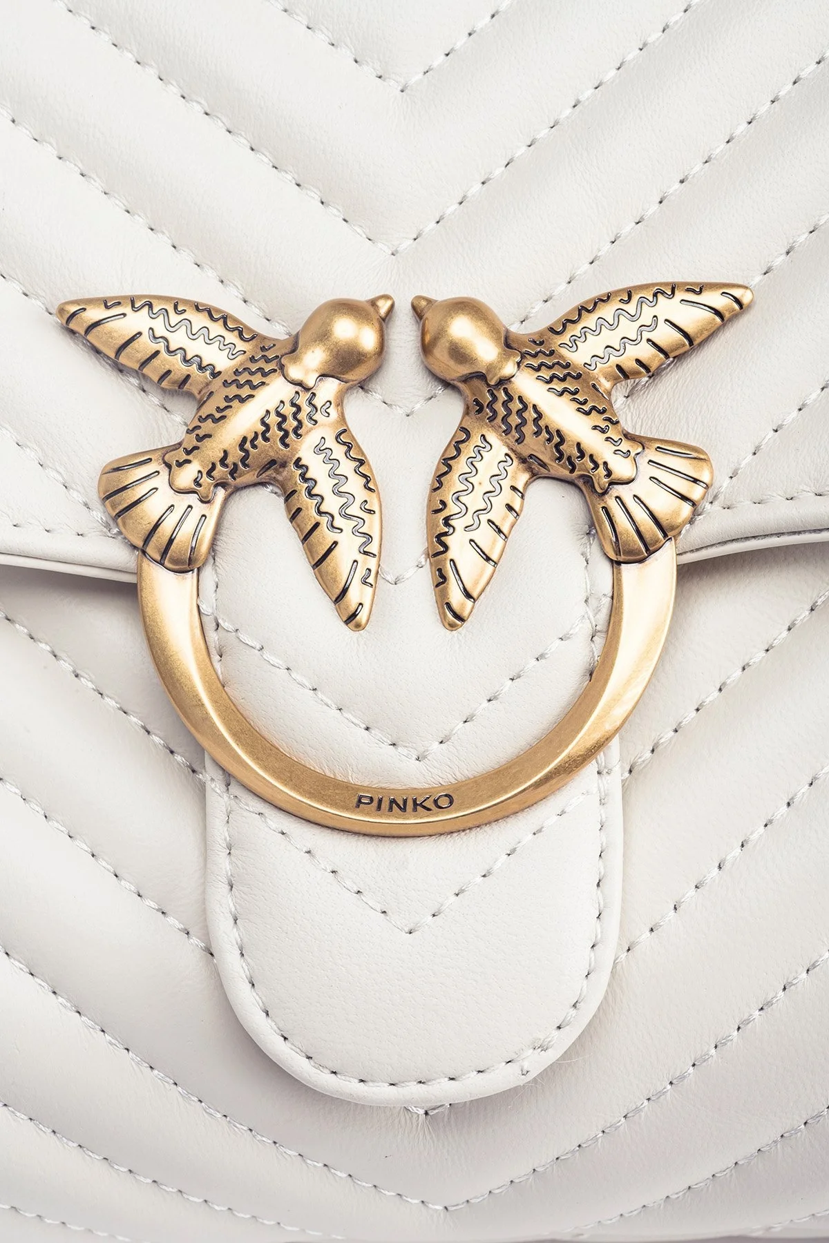 Pinko Logolu Çıkarılabilir Zincir Askılı Hakiki Deri Bayan Çanta 100043 A0GK Z14Q BEYAZ - 6